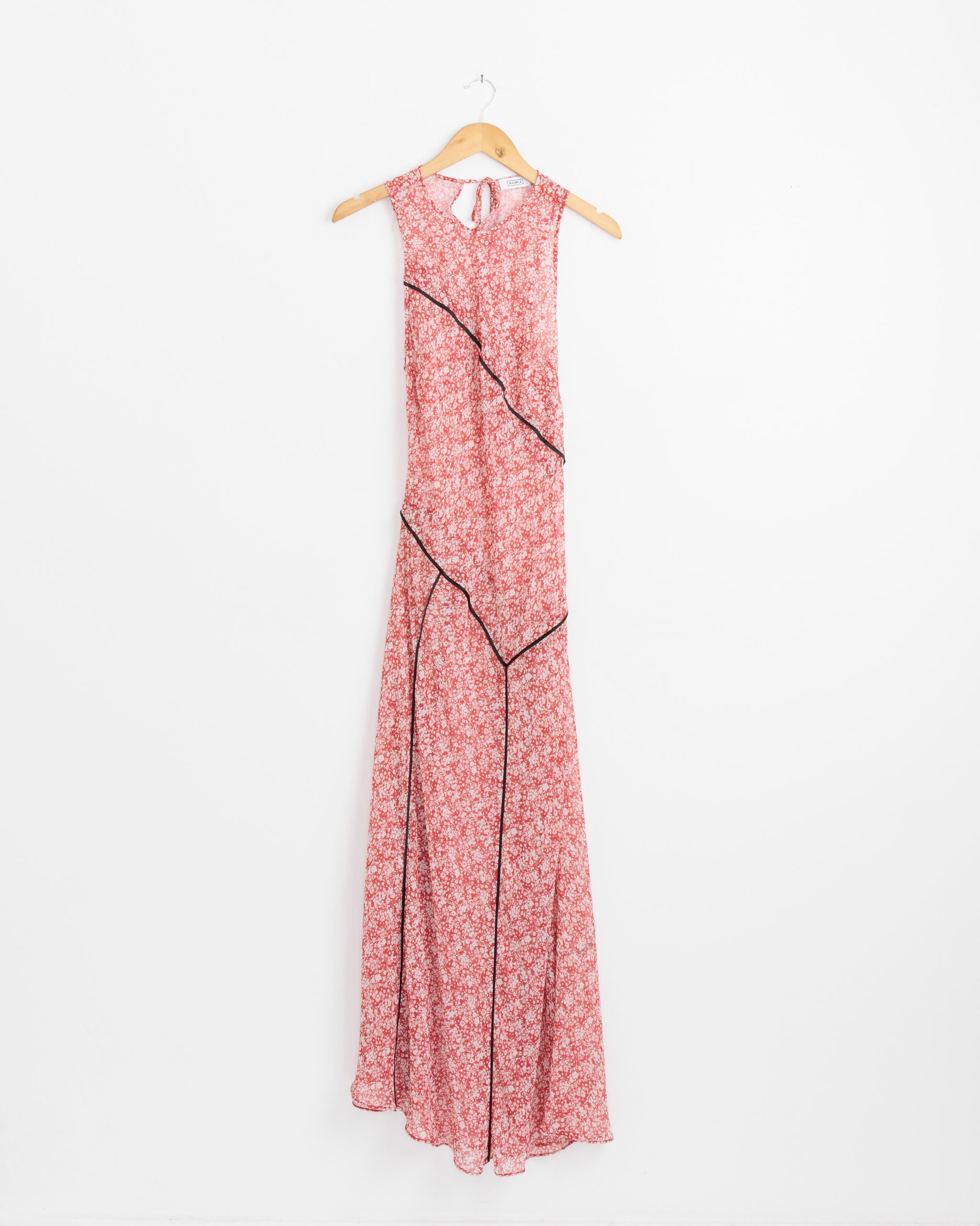 strapless open back dress Paneled Bias Maxi Dress in Poppy Floral