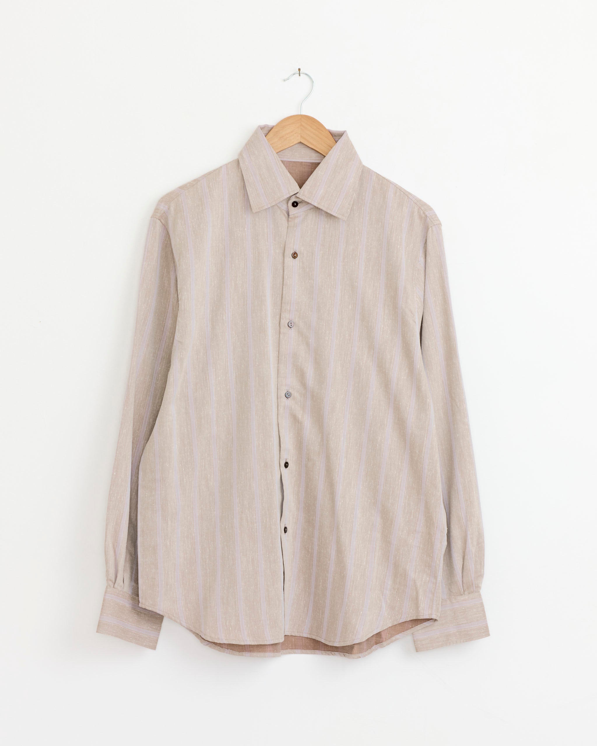 Spread Collar Shirt in Fig Tonal Stripe Spread Collar Shirt in Fig Tonal Stripe