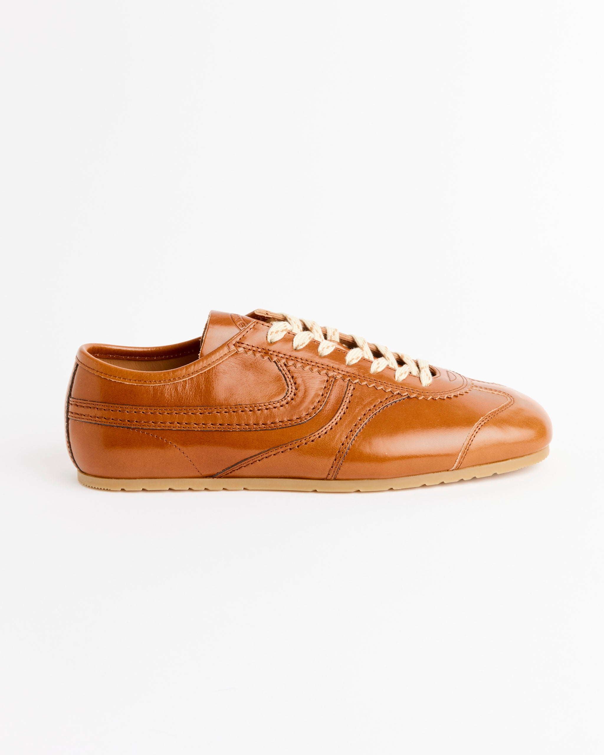 Leather Sneaker in Cognac