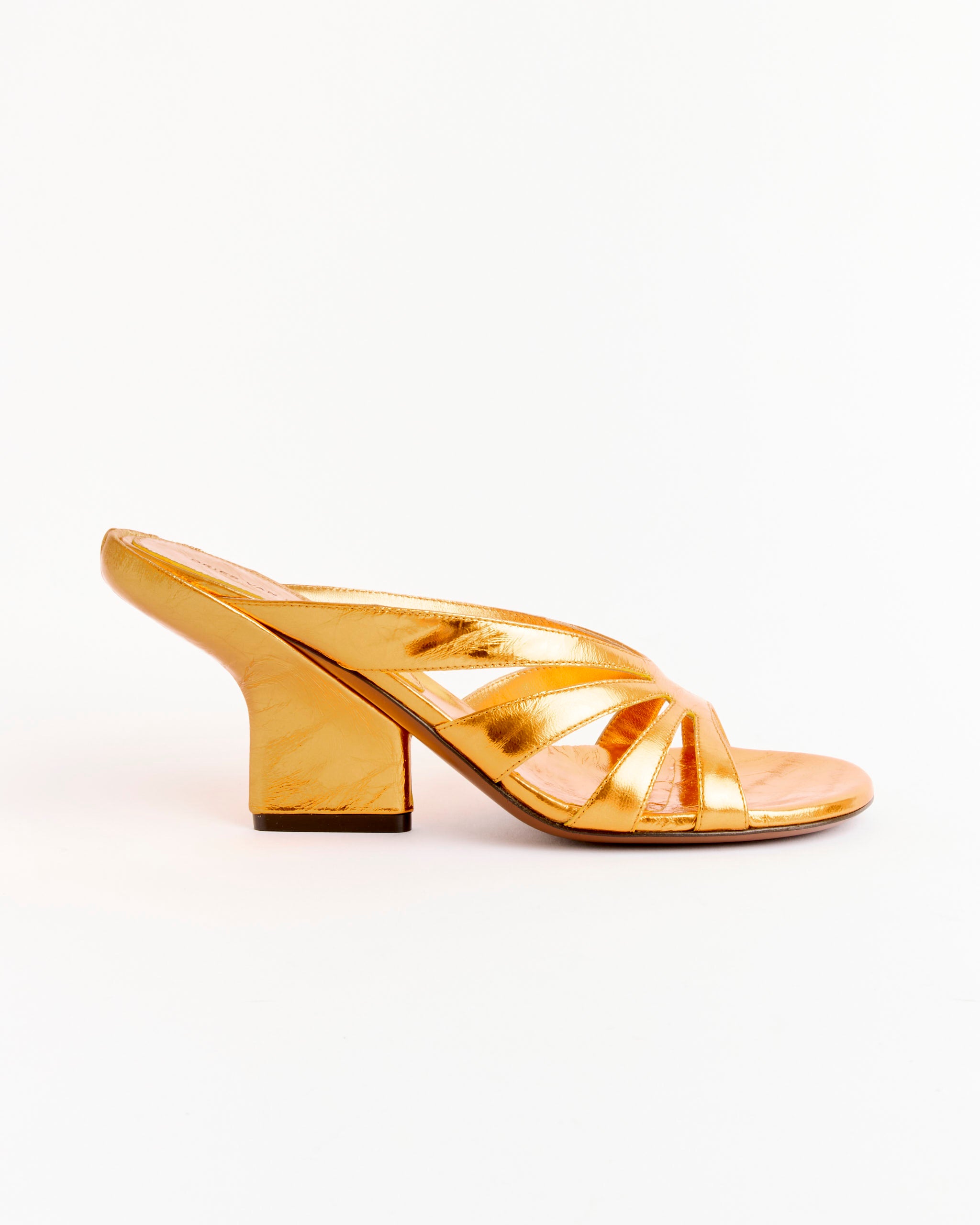 Leather Mules in Orange