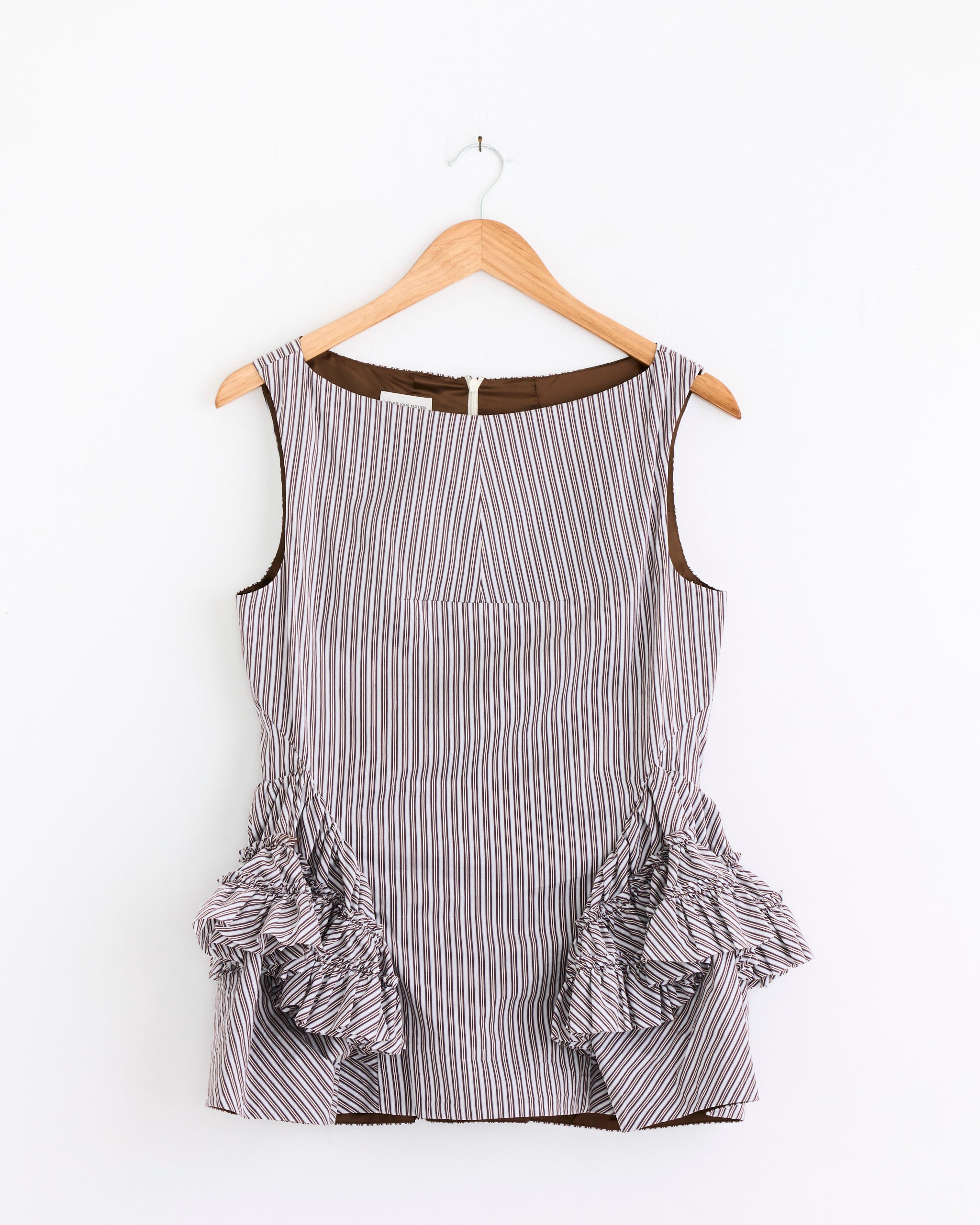 トップス DRIES VAN NOTEN - Smocking L/S Top Ruffled Top in Brown