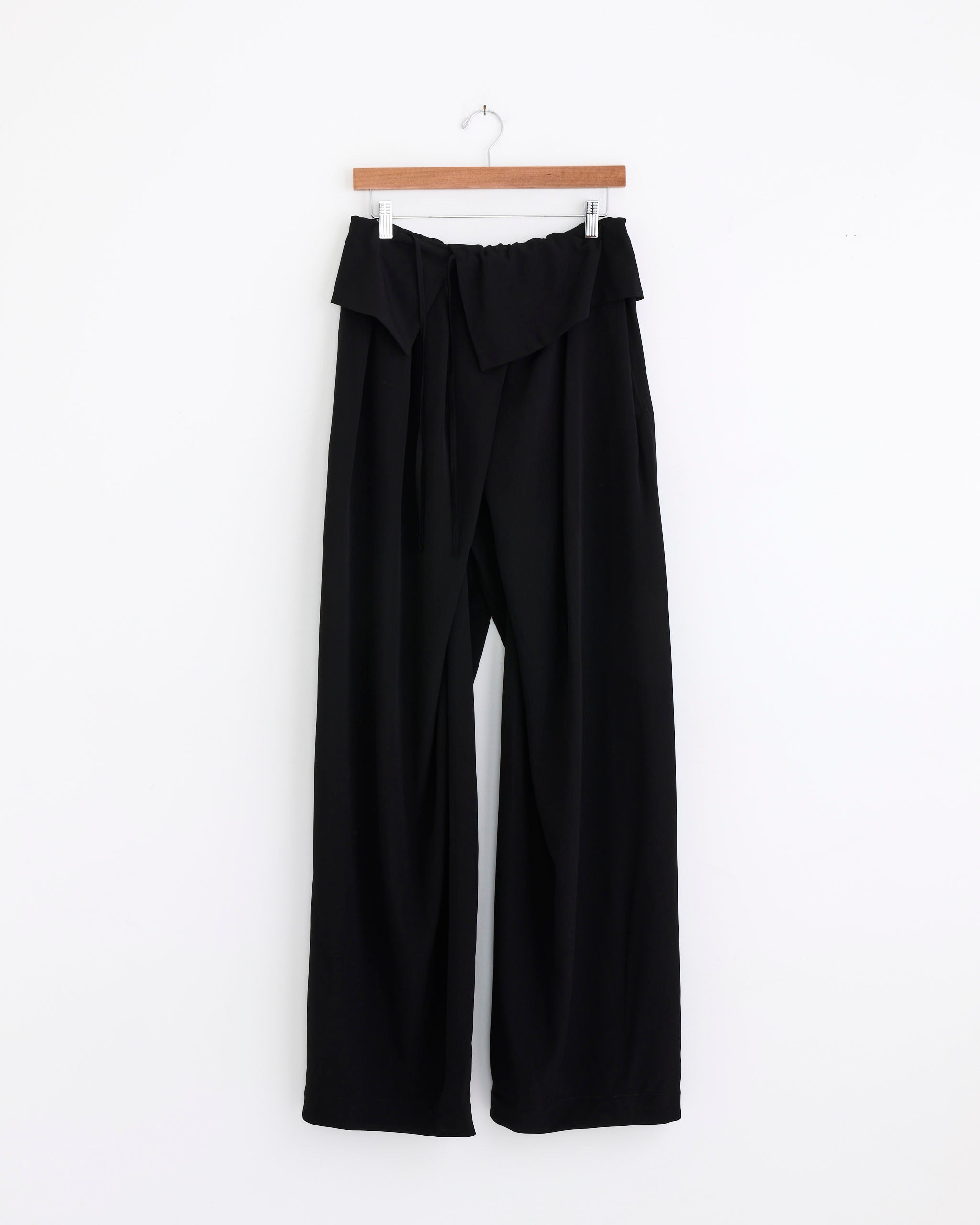 Draped Trousers in Black