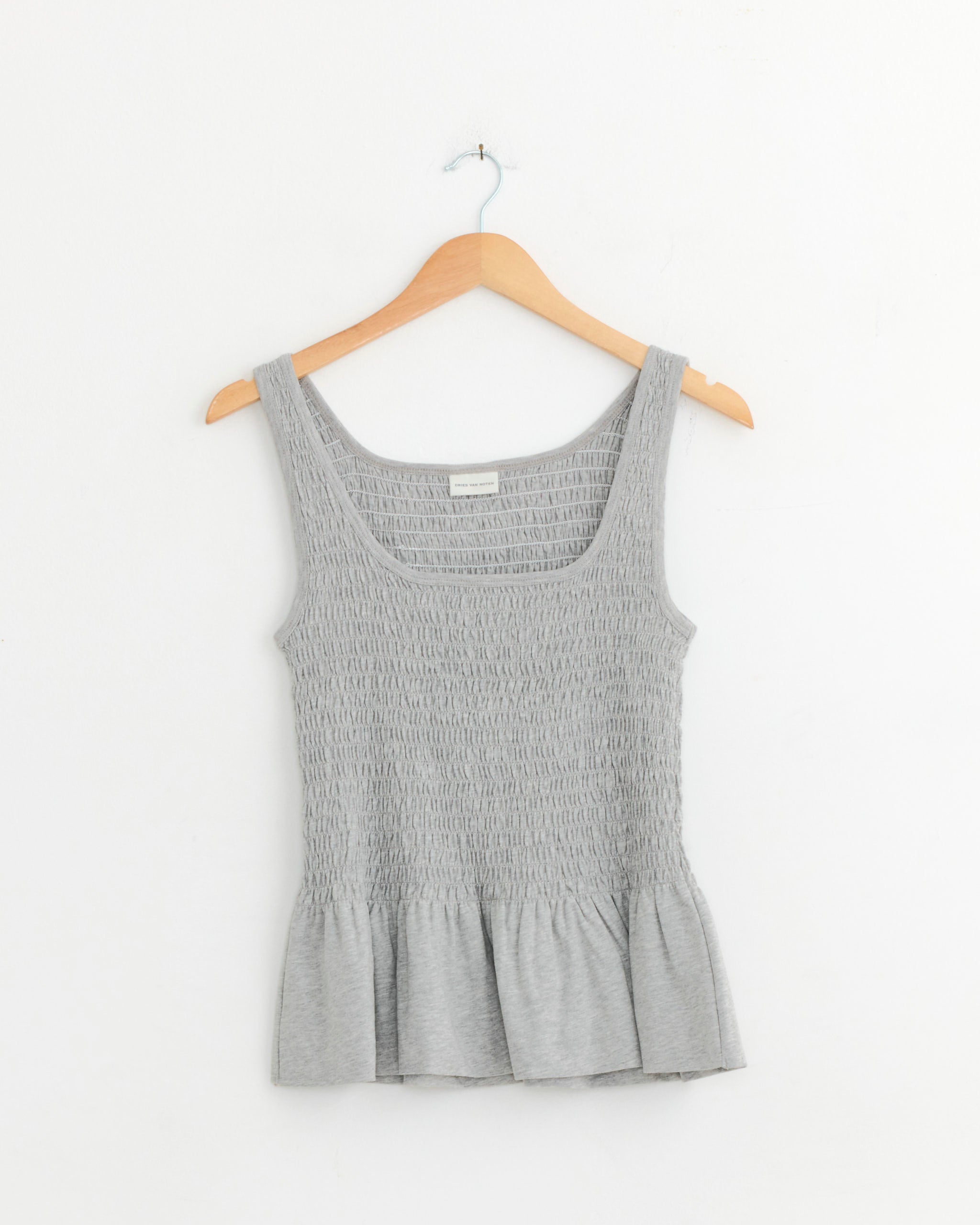 Peplum Top in Grey Melange