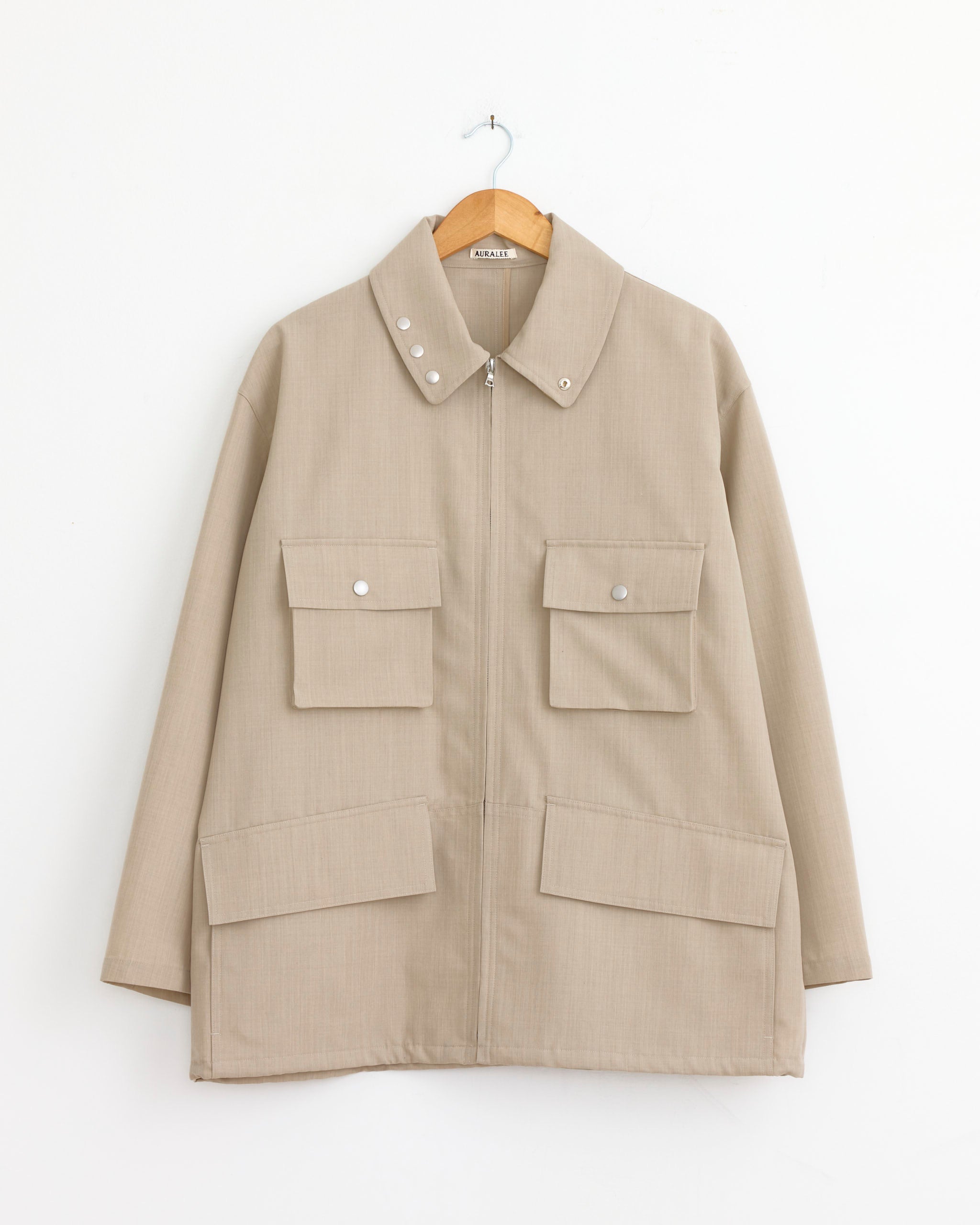Wool Max Canvas Blouson in Top Grey Beige