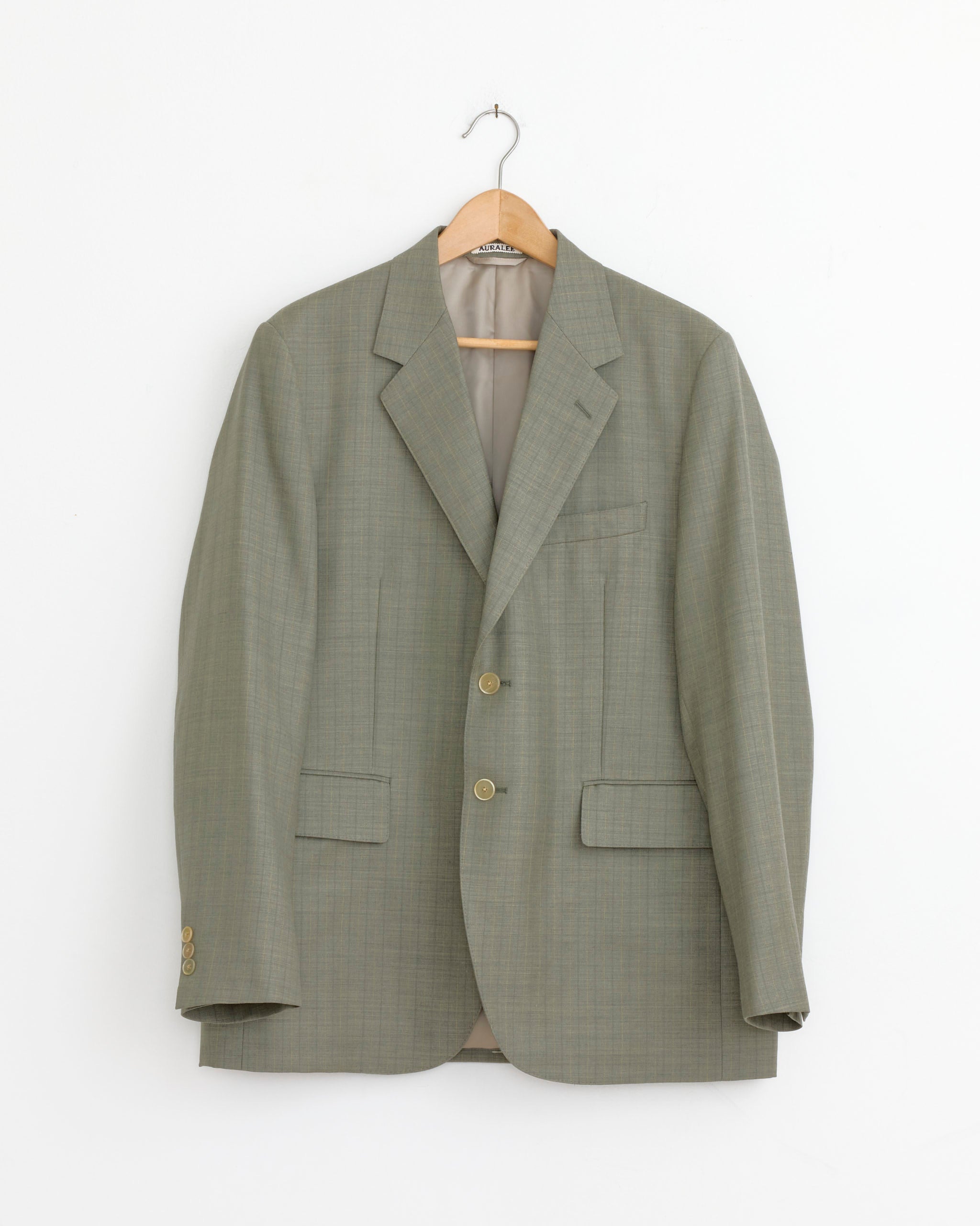 Bluefaced Wool Stripe Jacket in Khaki Grey