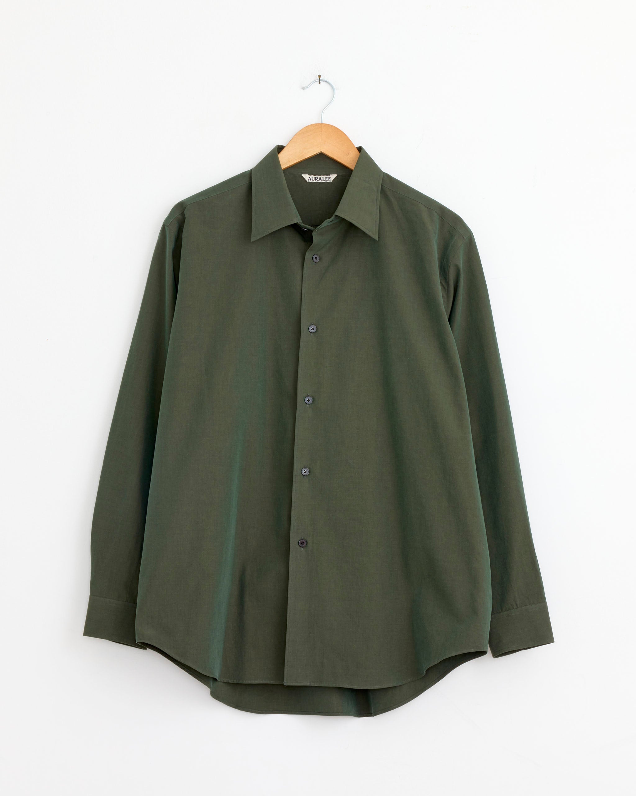 Washed Finx Weather Chambray Shirt in Dark Olive