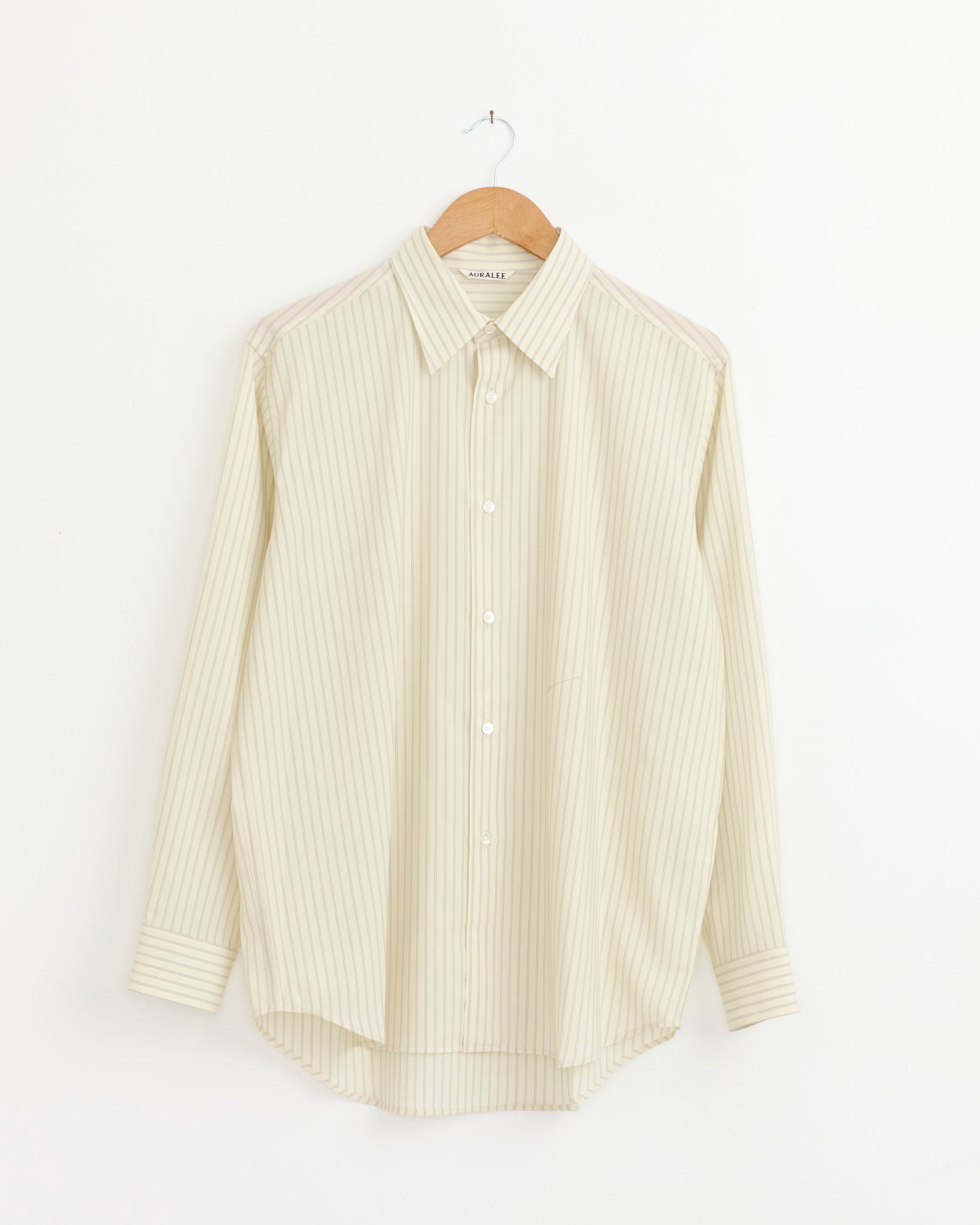 トップス AURALEE / SUPER FINE WOOL STRIPE SHIRT 5 Super Fine Wool Stripe Shirt in Ivory Stripe