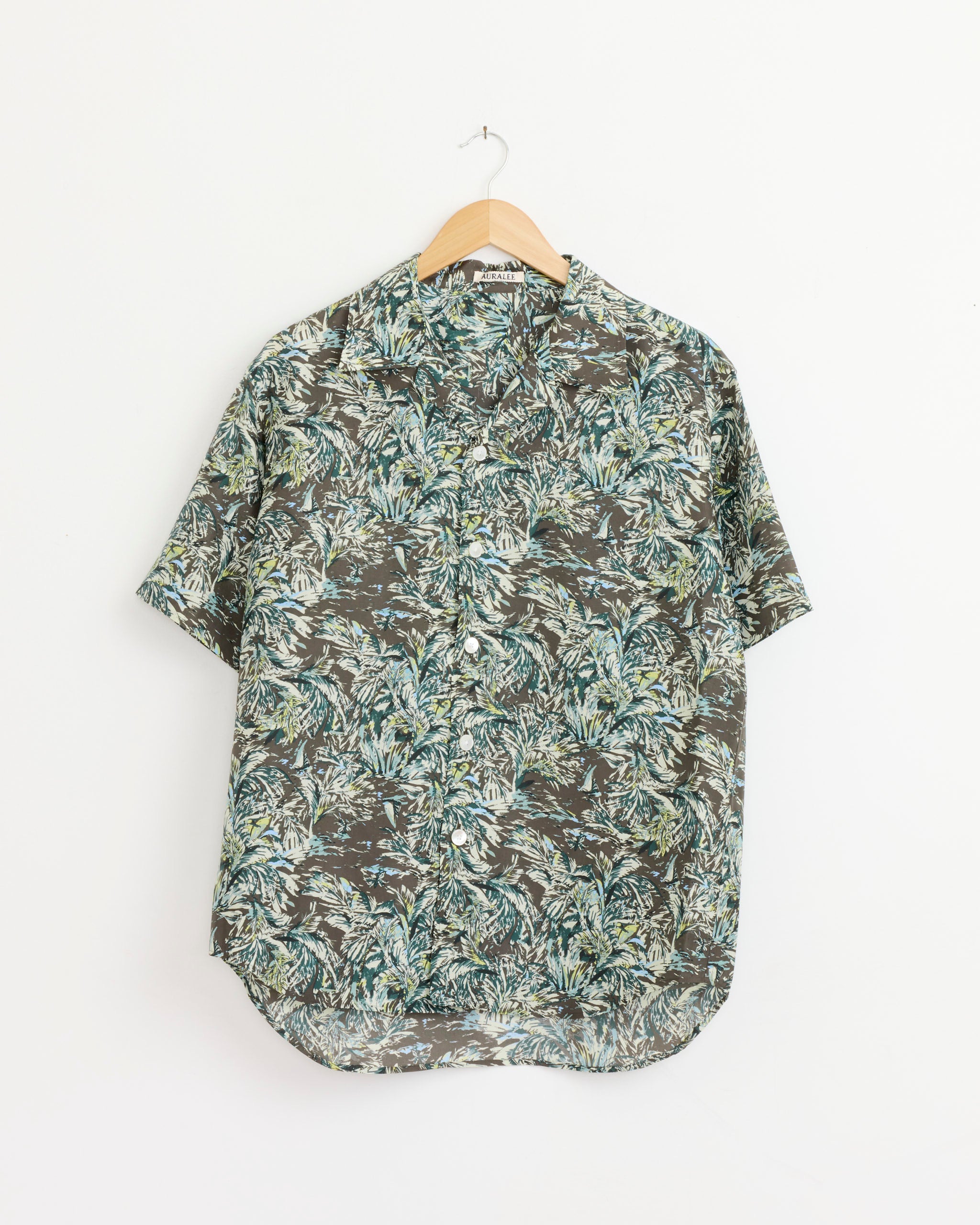 トップス AURALEE 26SS PRINTED AIRY SILK SHIRT Printed Airy Silk Shirt in Dark Brown