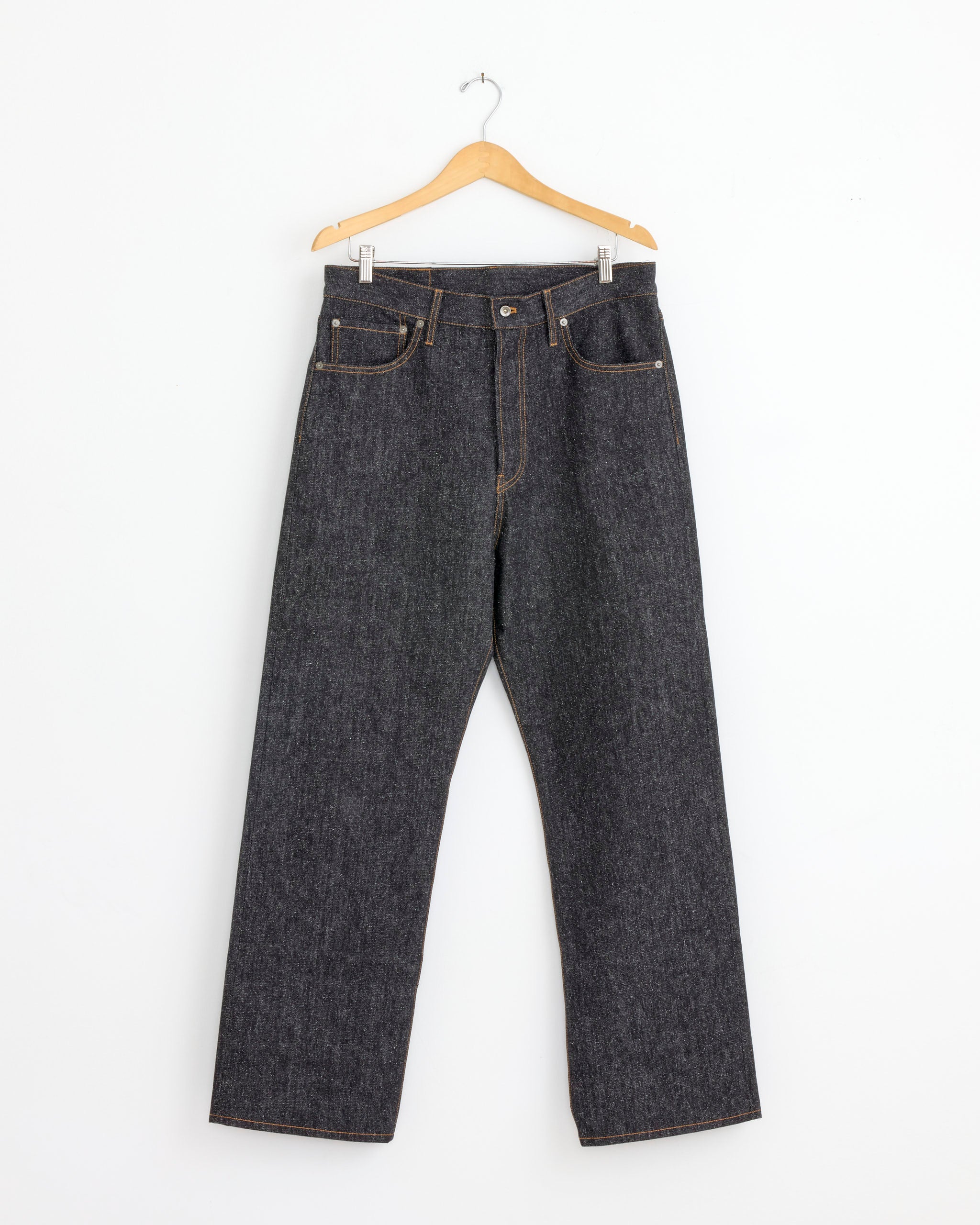SILK/COTTON VINTAGE DENIM PANTS｜BLACK M Cotton Silk Denim Pant in Black