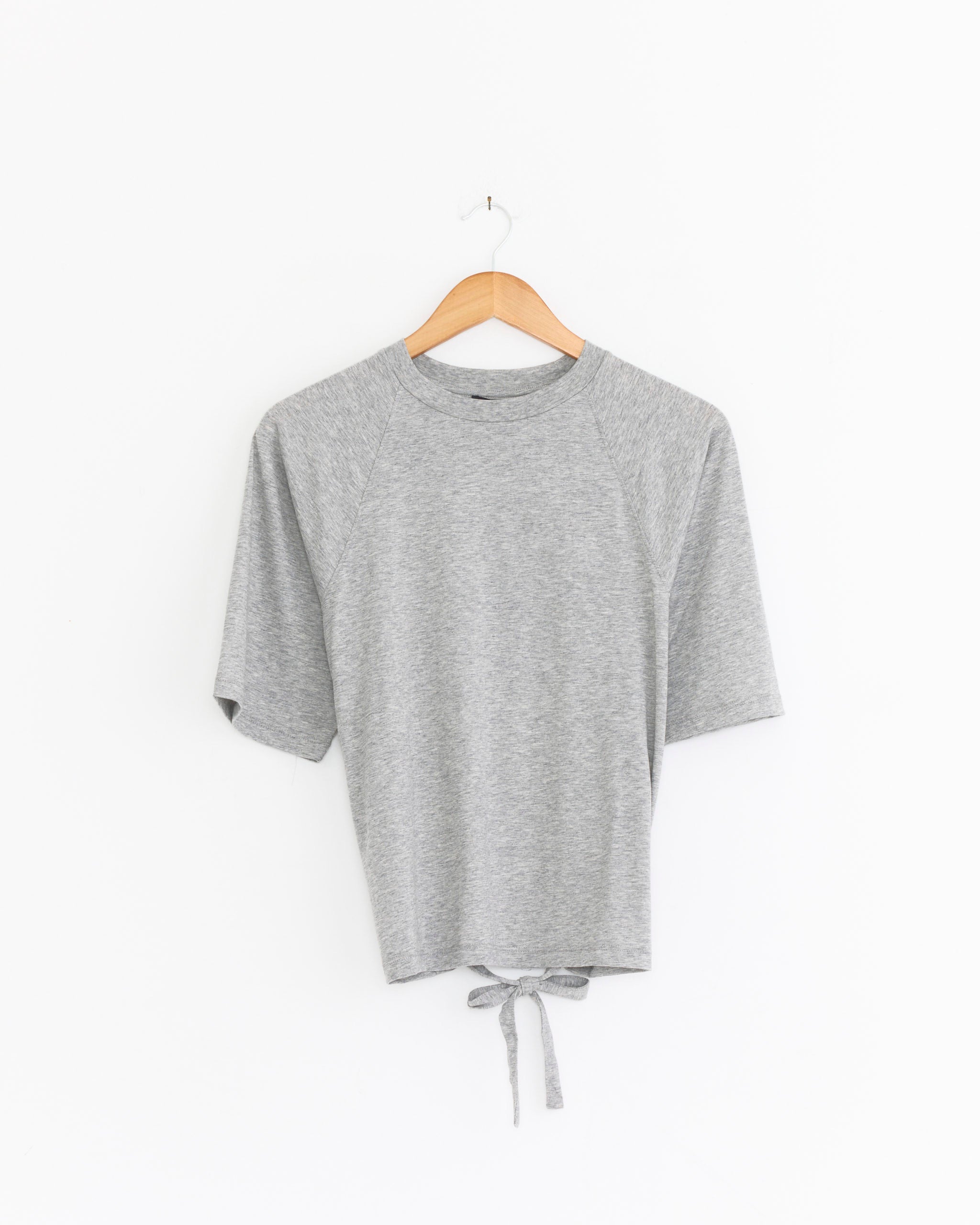 Shirred Back Top in Heather Grey