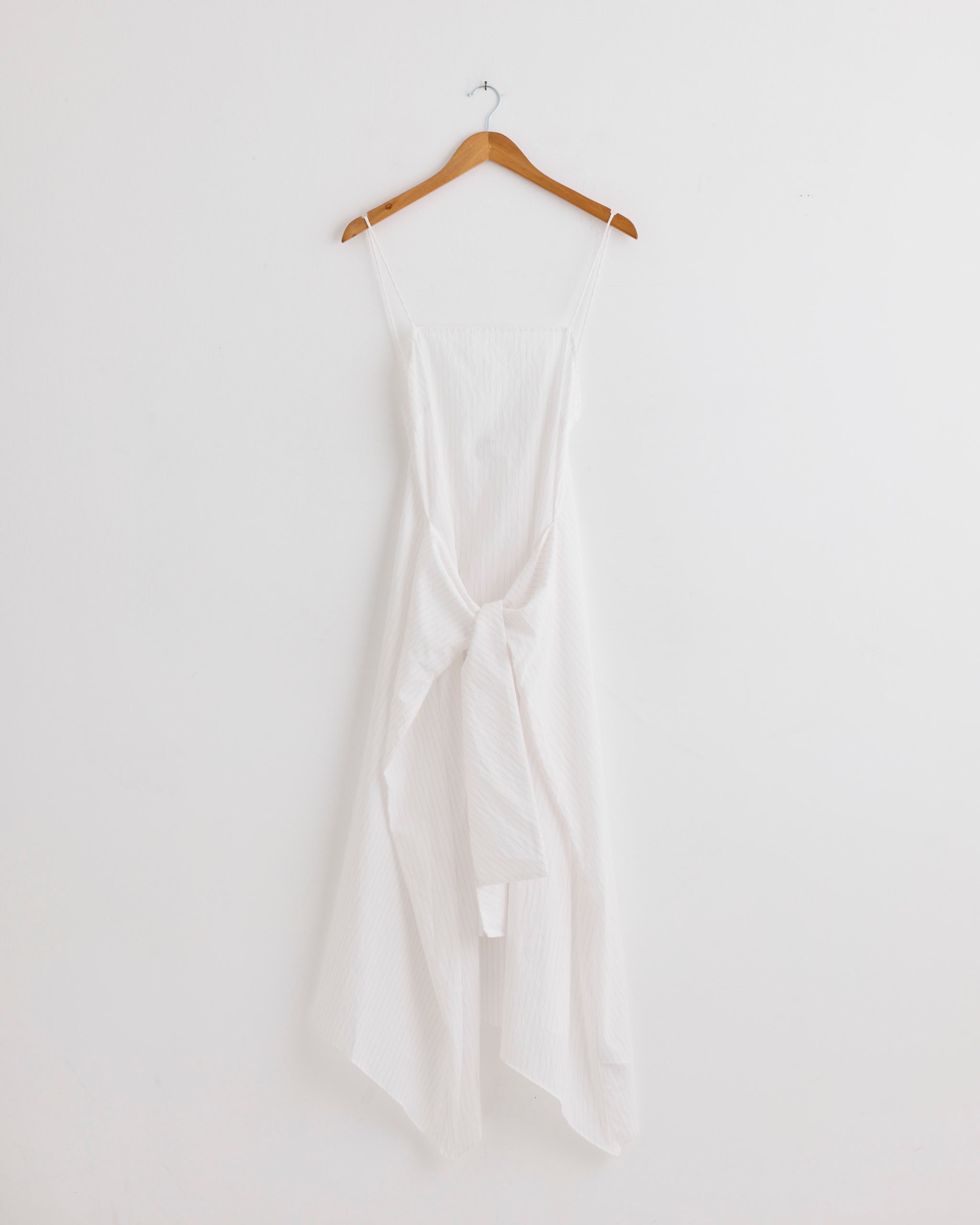 Pinstripe Relaxed Cocoon Dress in White