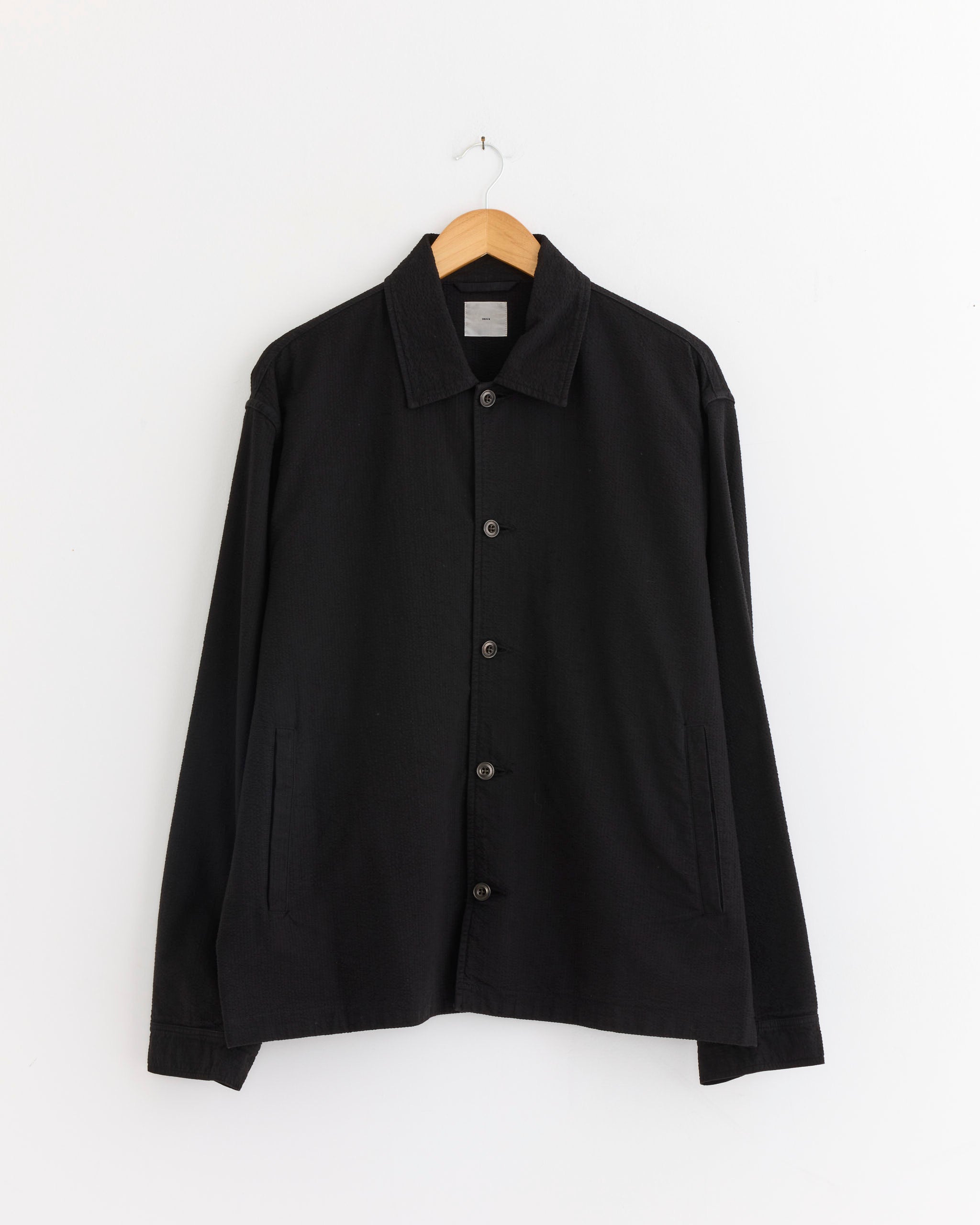 Knoll Jacket in Japanese Seersucker Black