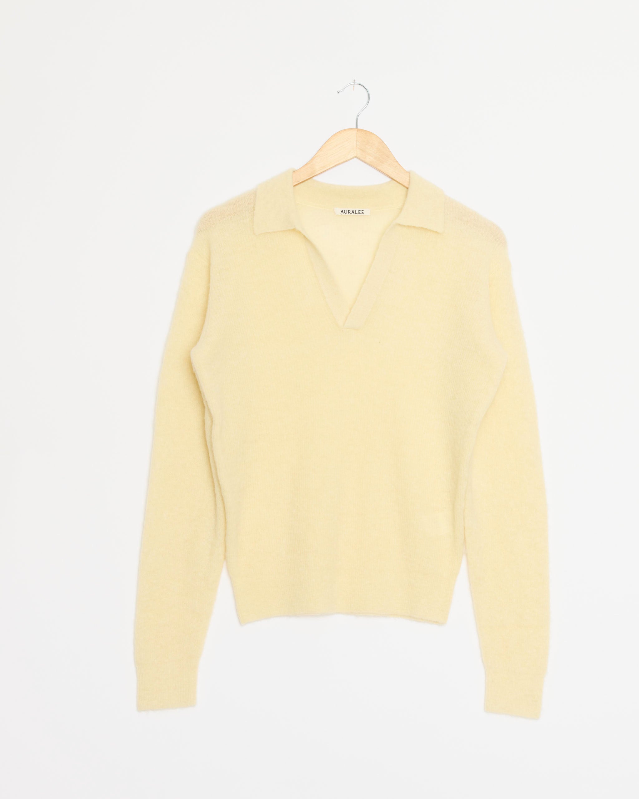 Baby Suri Alpaca Skipper Polo in Ecru