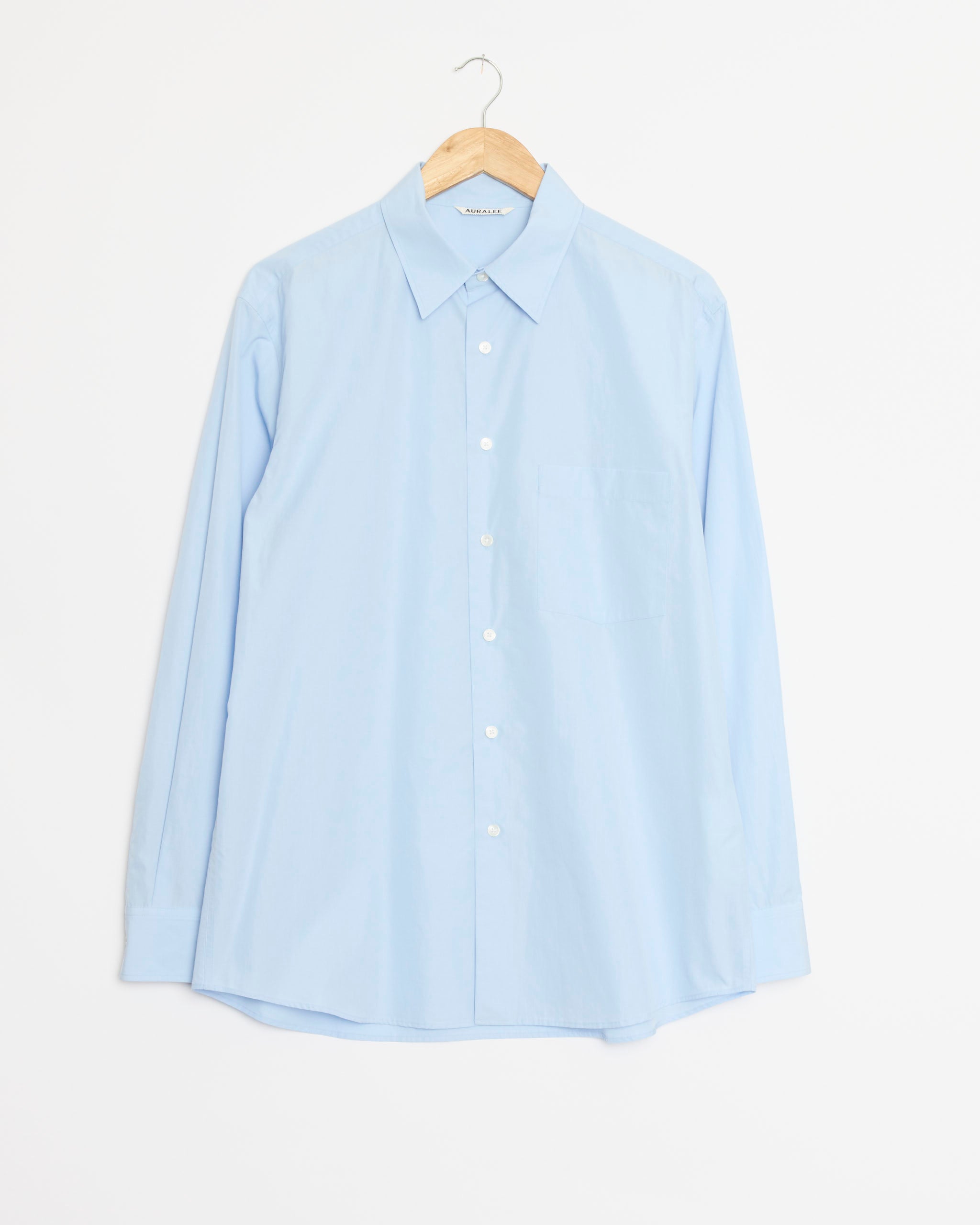 Finx Light Weather Chambray Shirt in Sax Blue