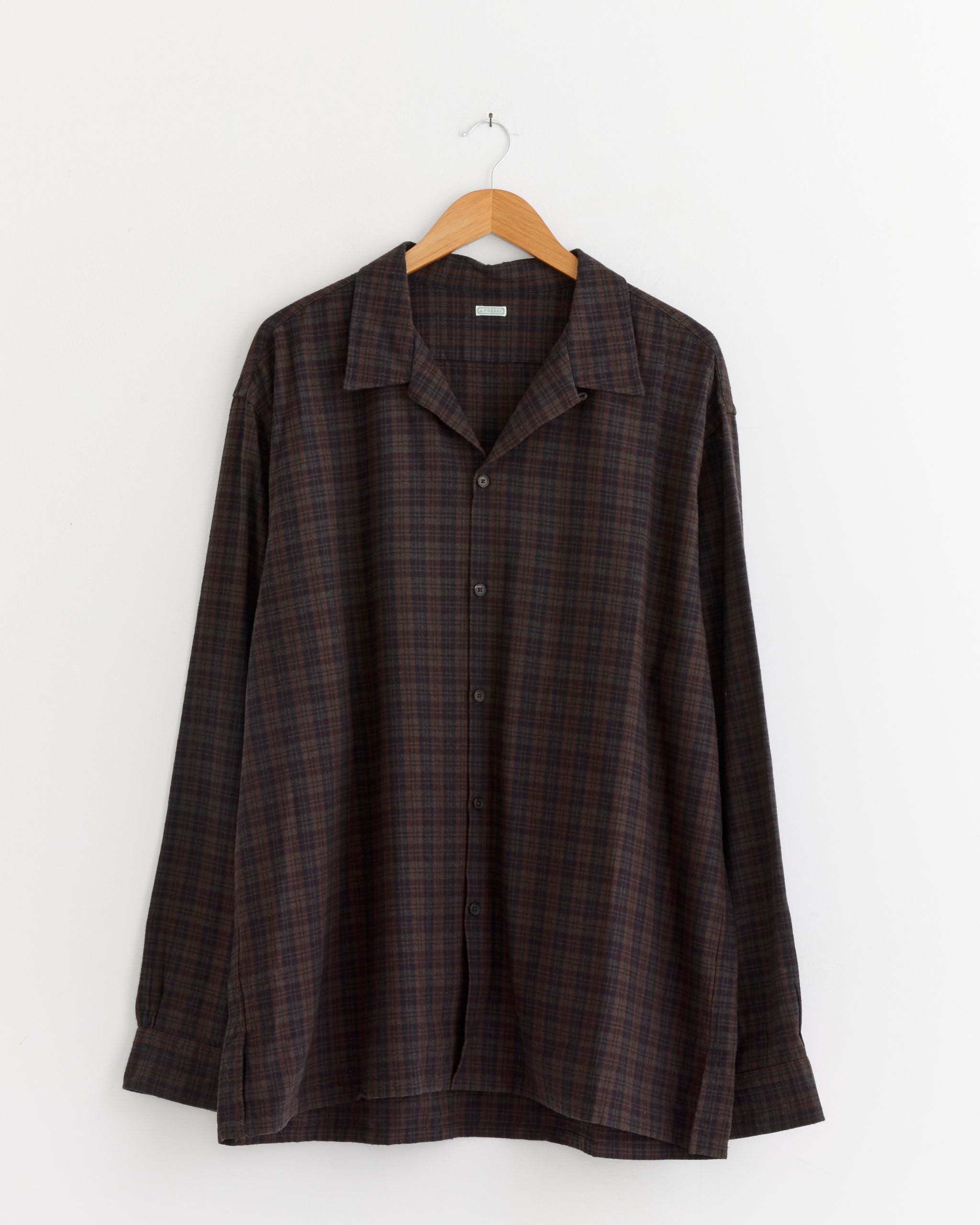 トップス A.presse Silk Nep Loop Collar Shirts 3 Silk Nep Loop Collar Shirt in Brown