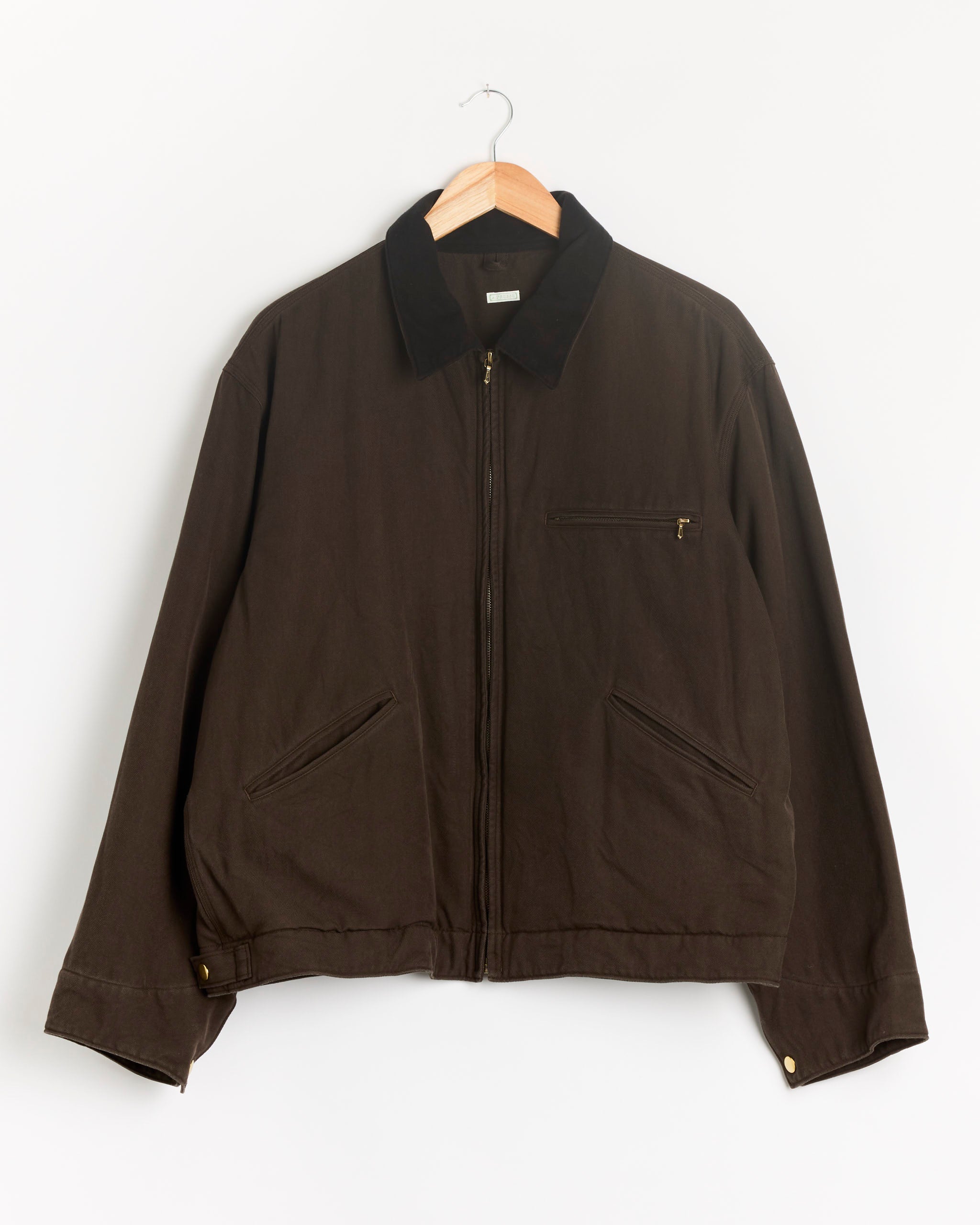 Vintage Silk Cotton Detroit Jacket in Brown