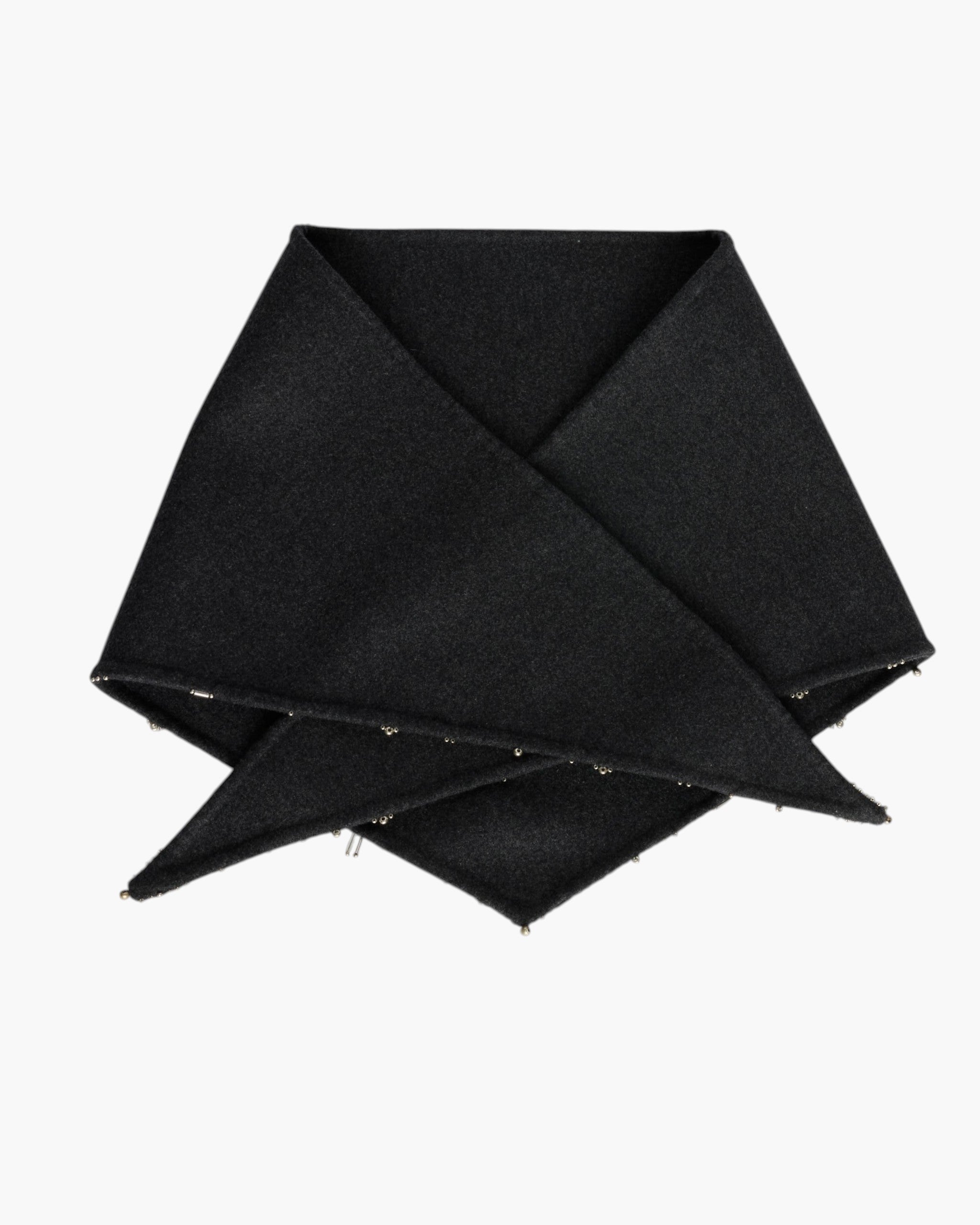 Cashmere Beaded Bandana in Grey