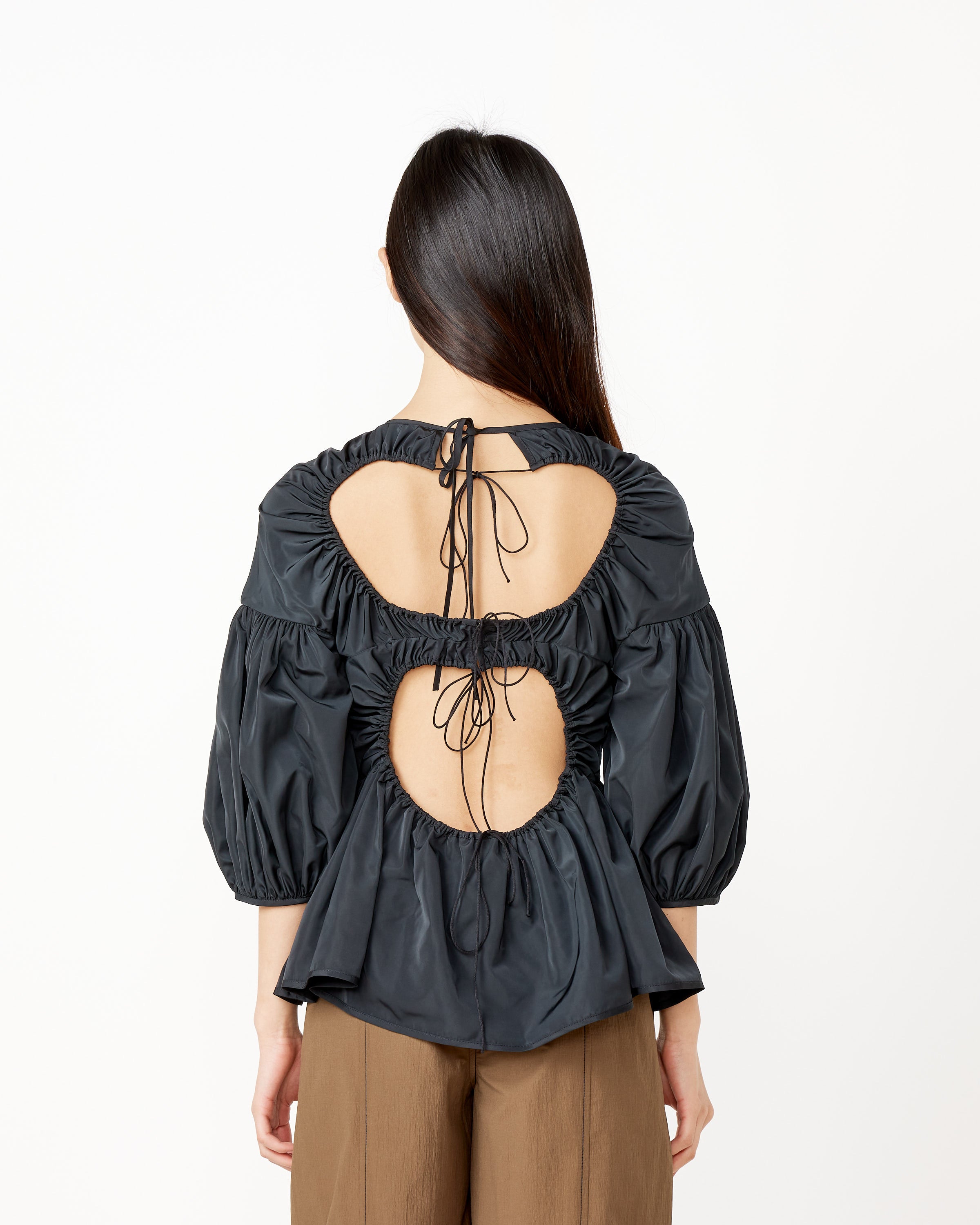 Open Back Puff Sleeve Top