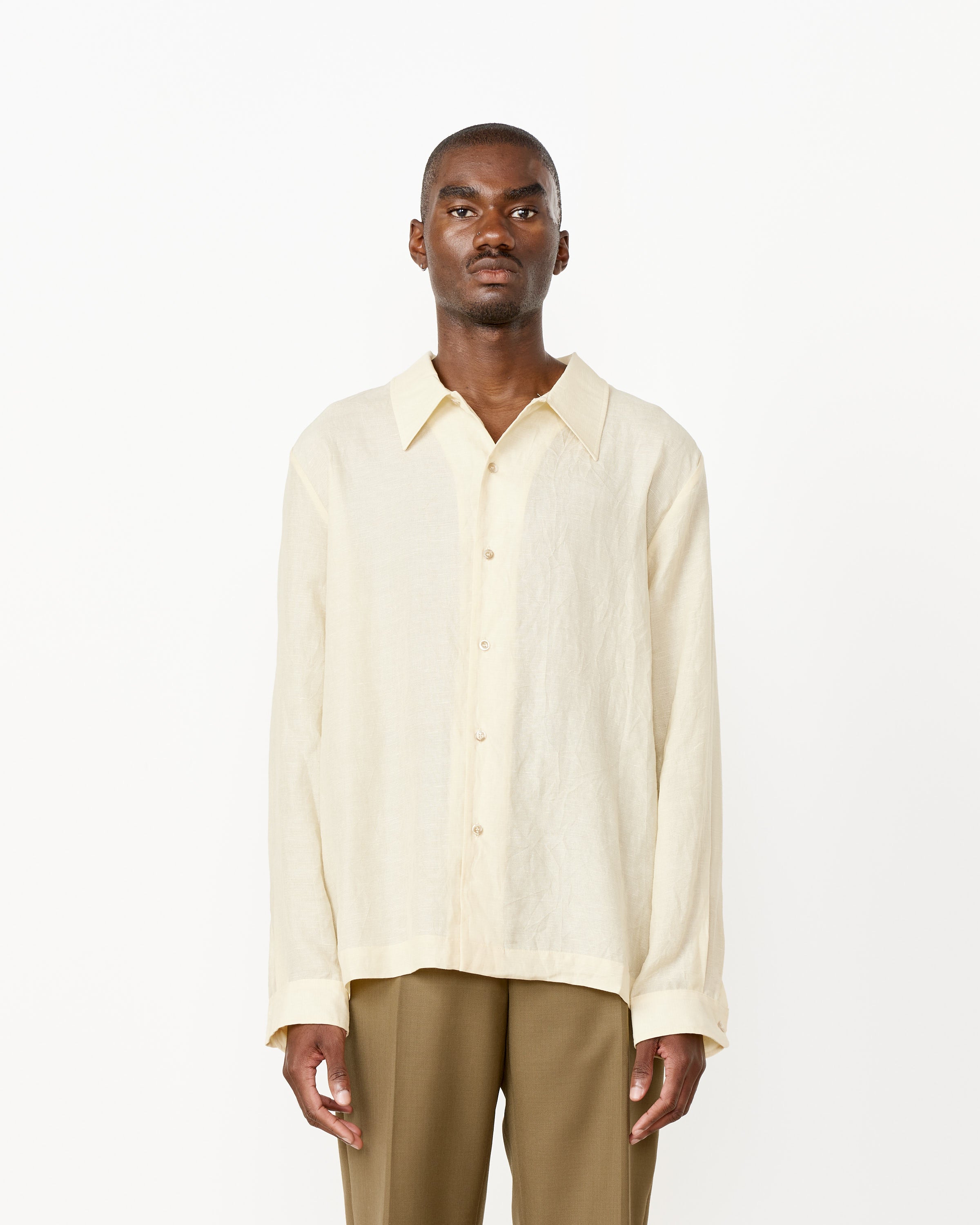 Sancho Voluminous Long Sleeve Shirt in Beige Sancho Voluminous Long Sleeve Shirt in Beige