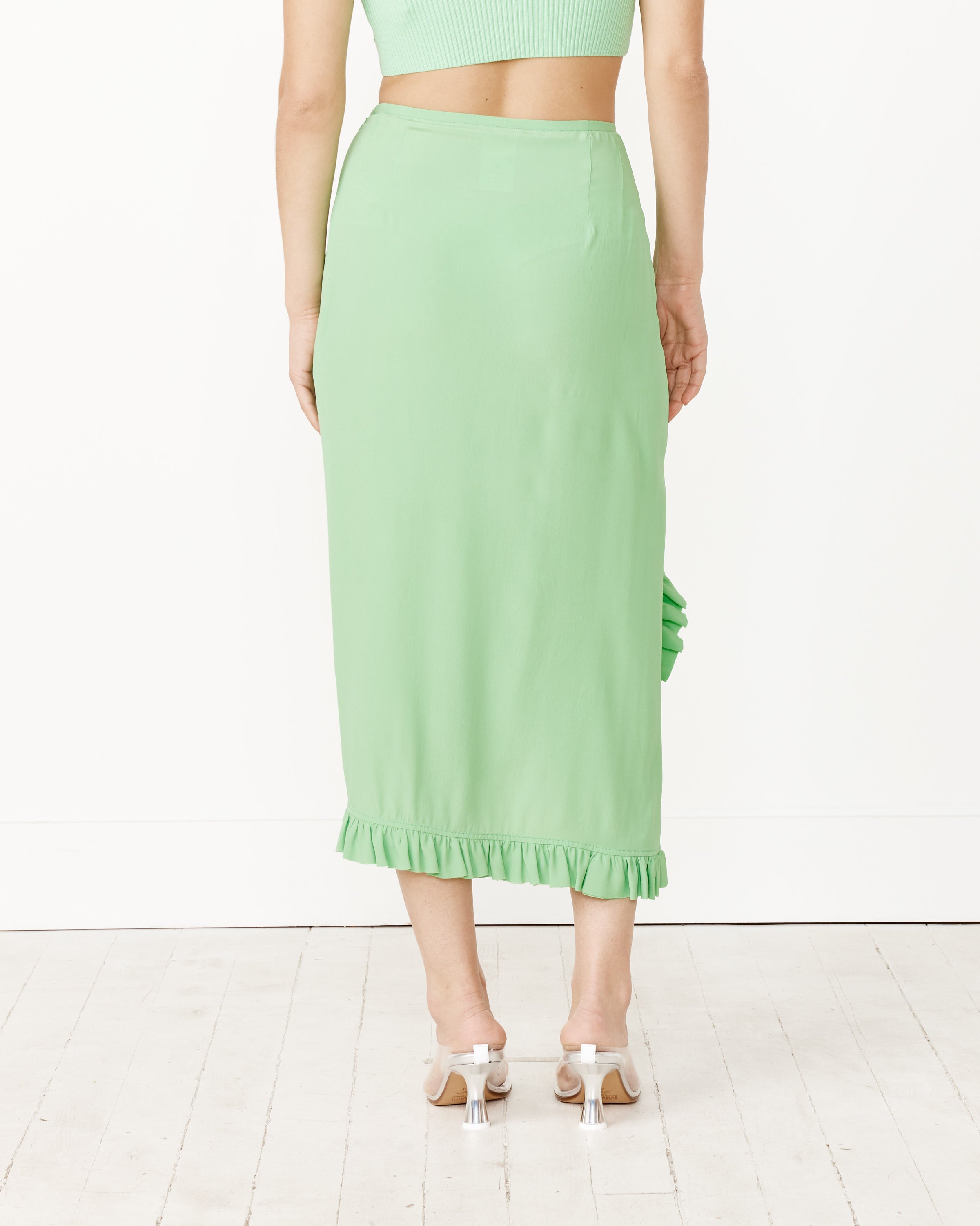 Ruffle Skirt in Light Green