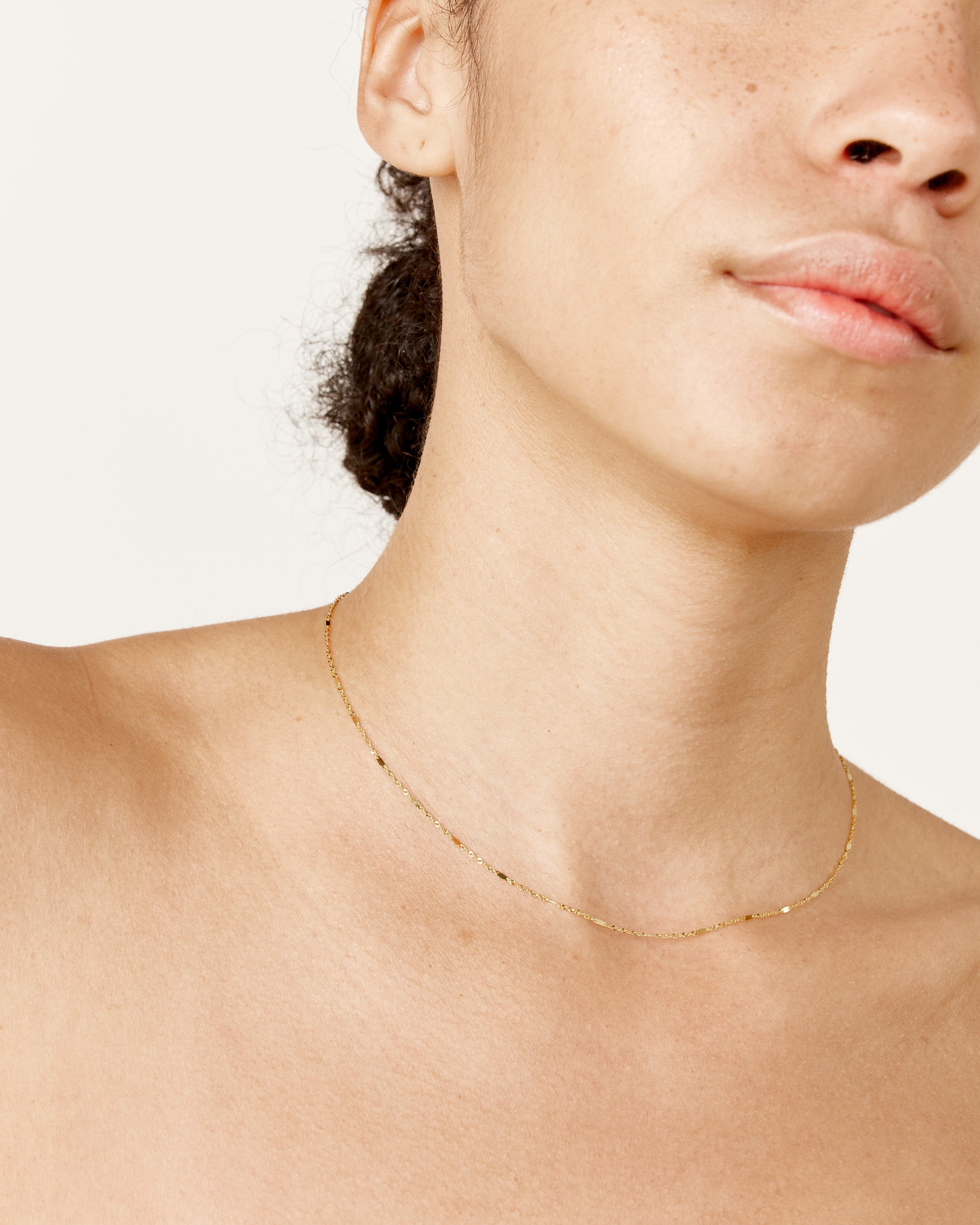 Glitter Link Chain in 14k Yellow Gold