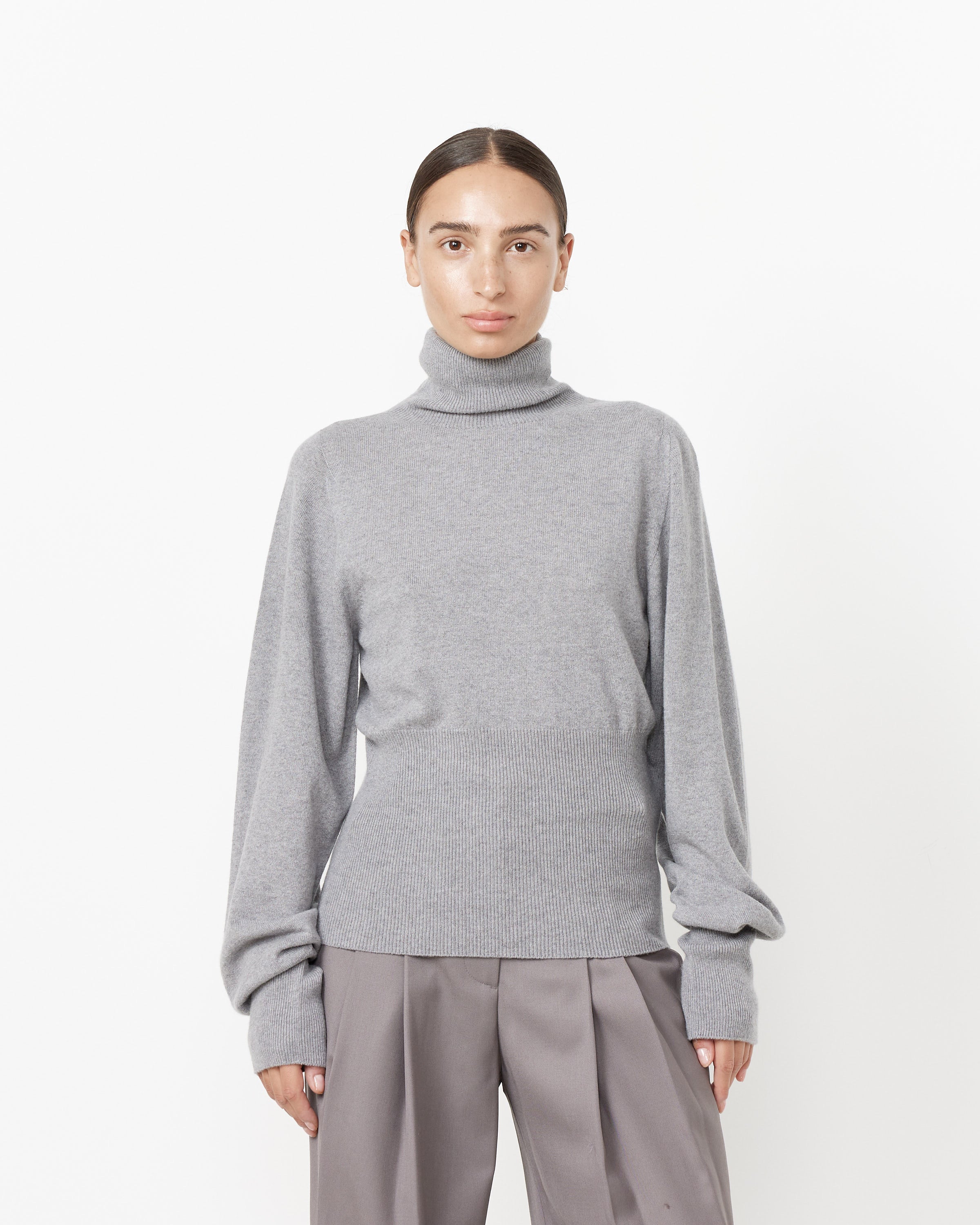 Rib Point Turtleneck Top
