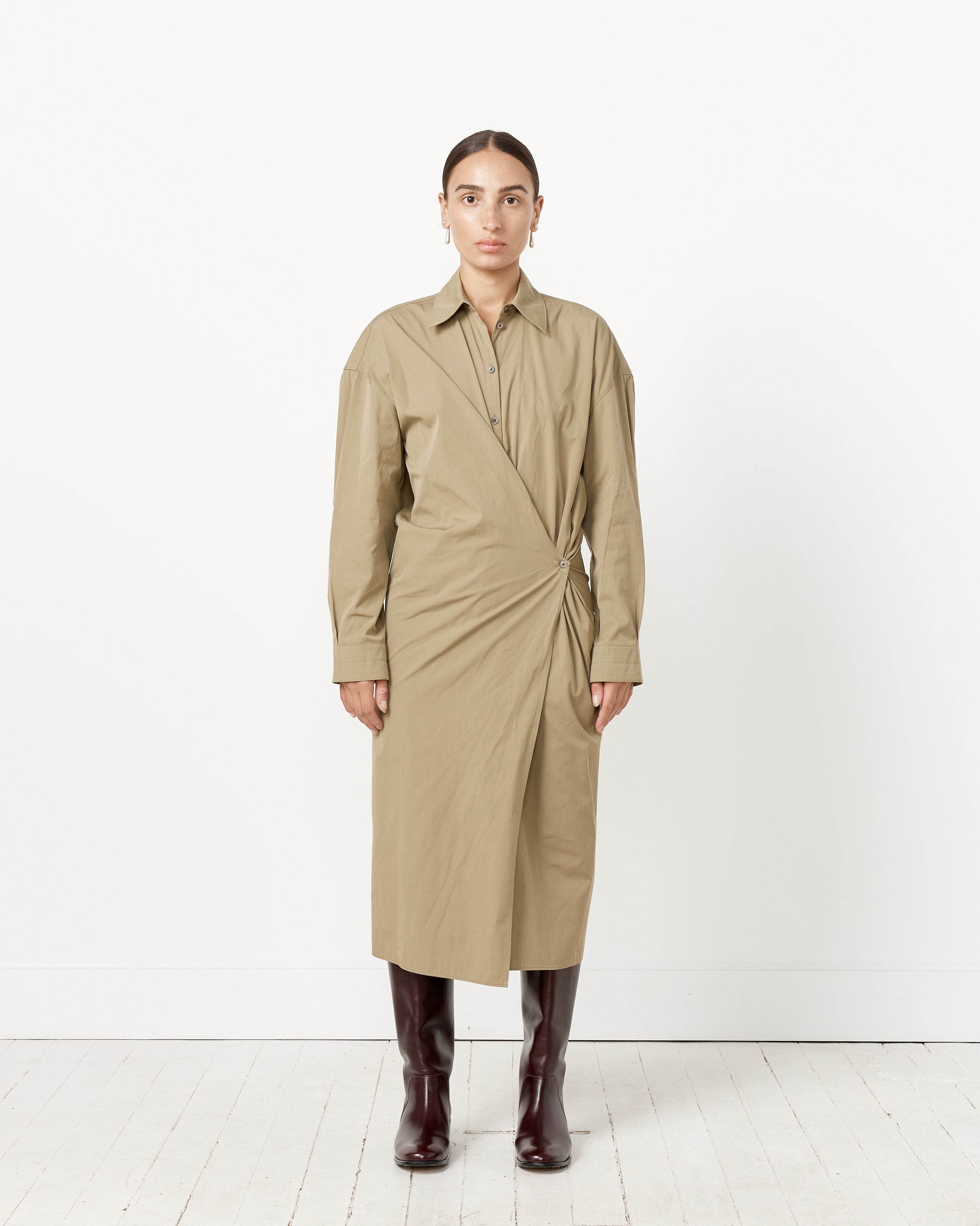 Straight Collar Twisted Dress