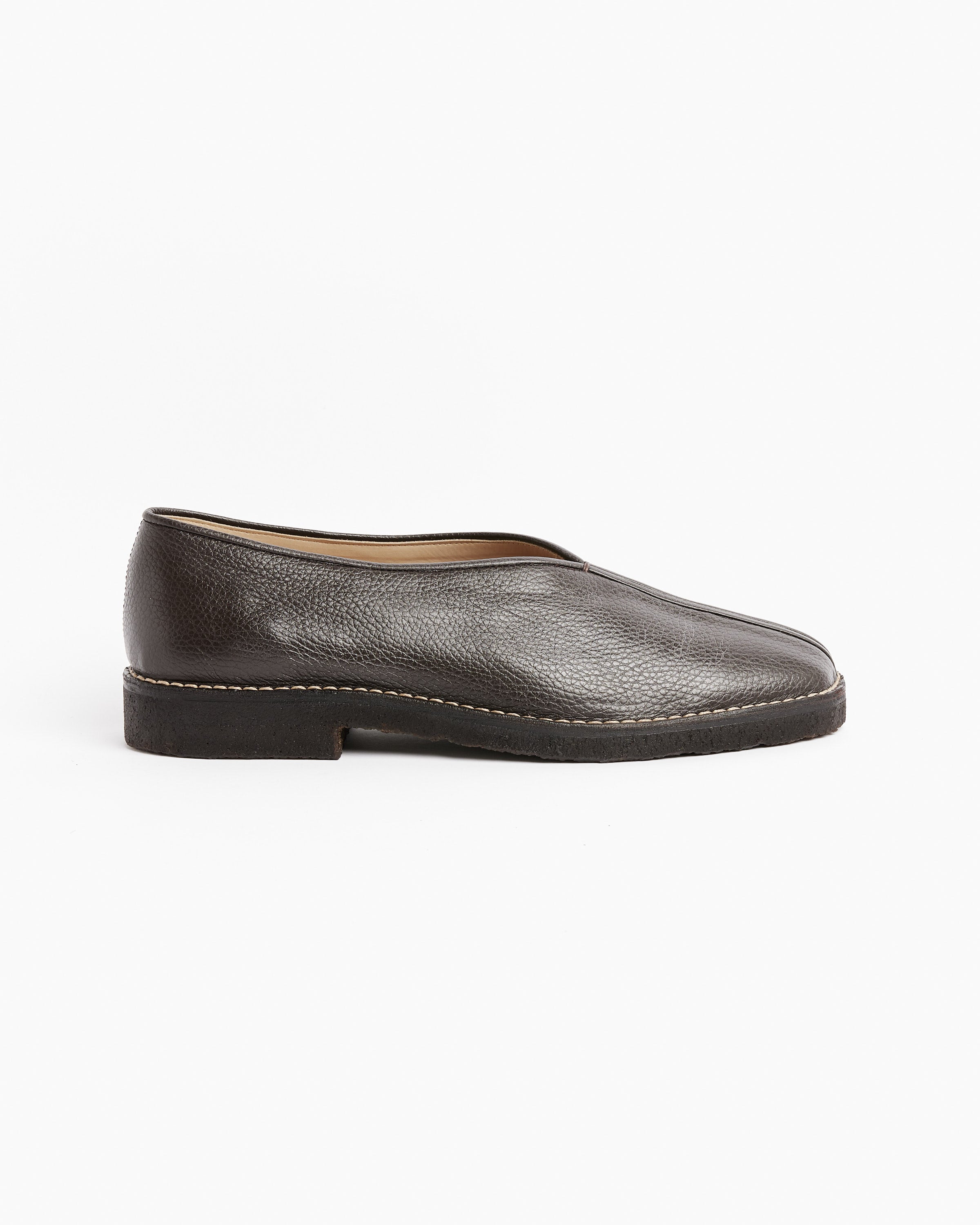 Lemaire Black Flat Piped Slippers