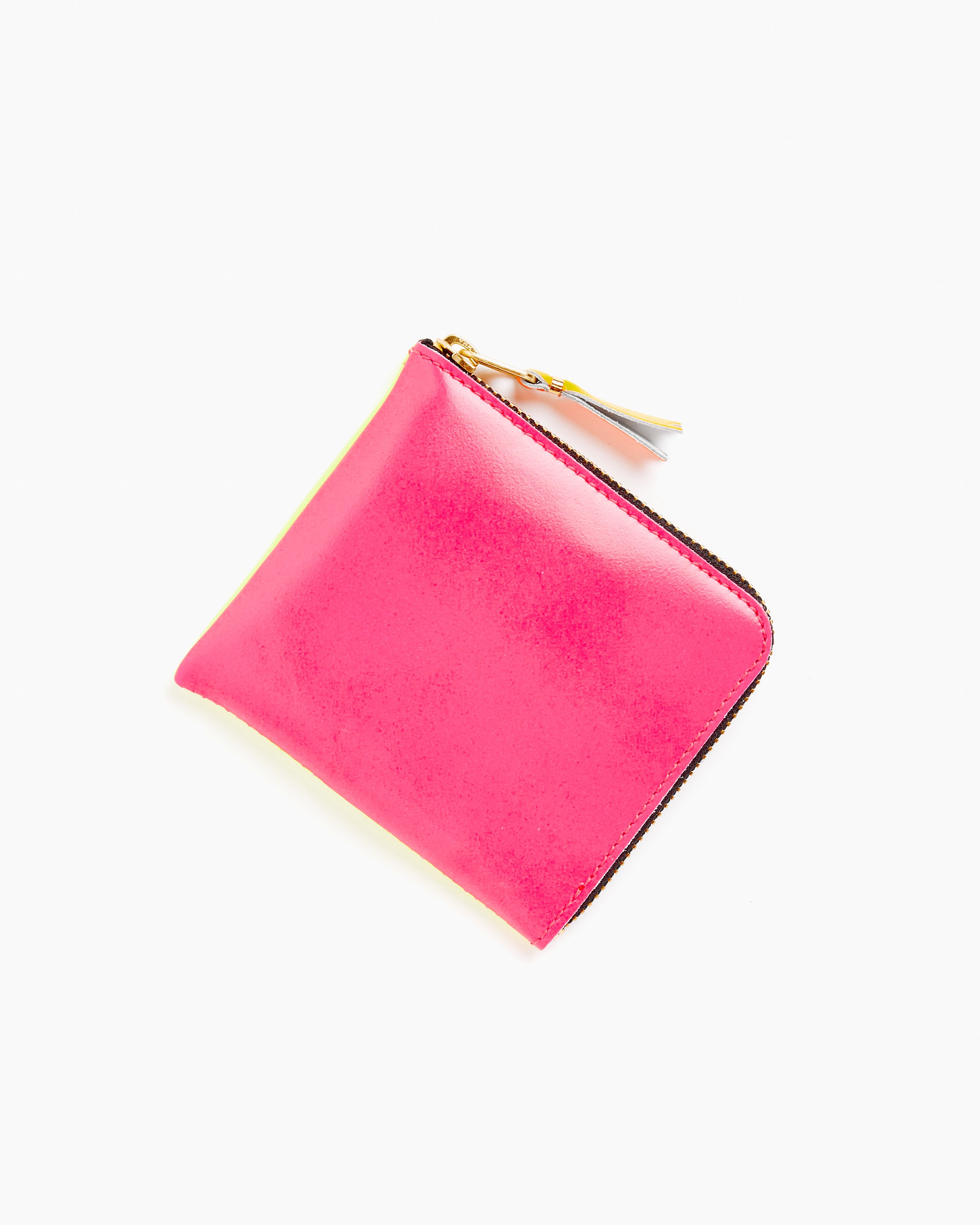 Super Fluo Half Zip Wallet in Pink/Yellow
