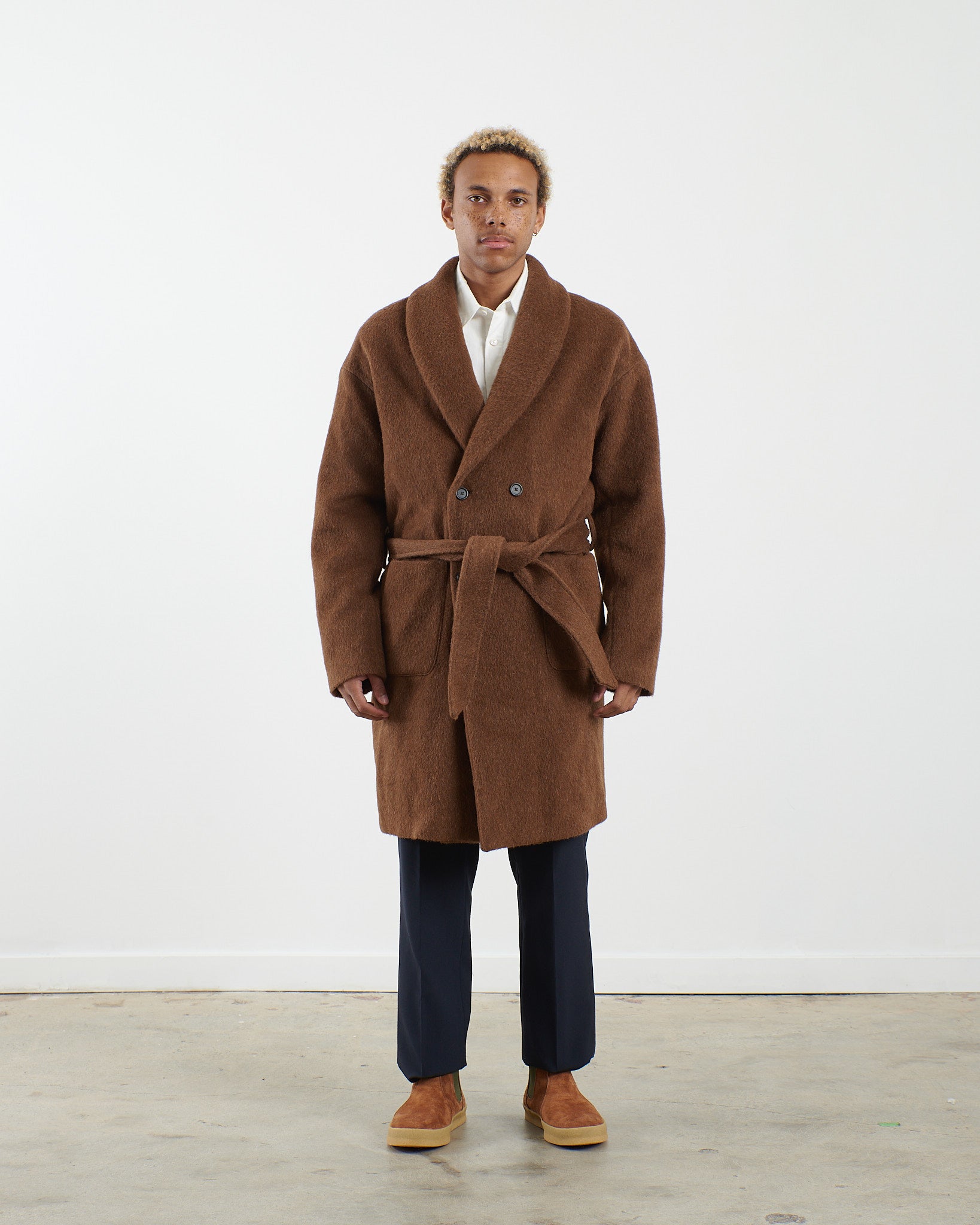 Mens wool on sale robe coat