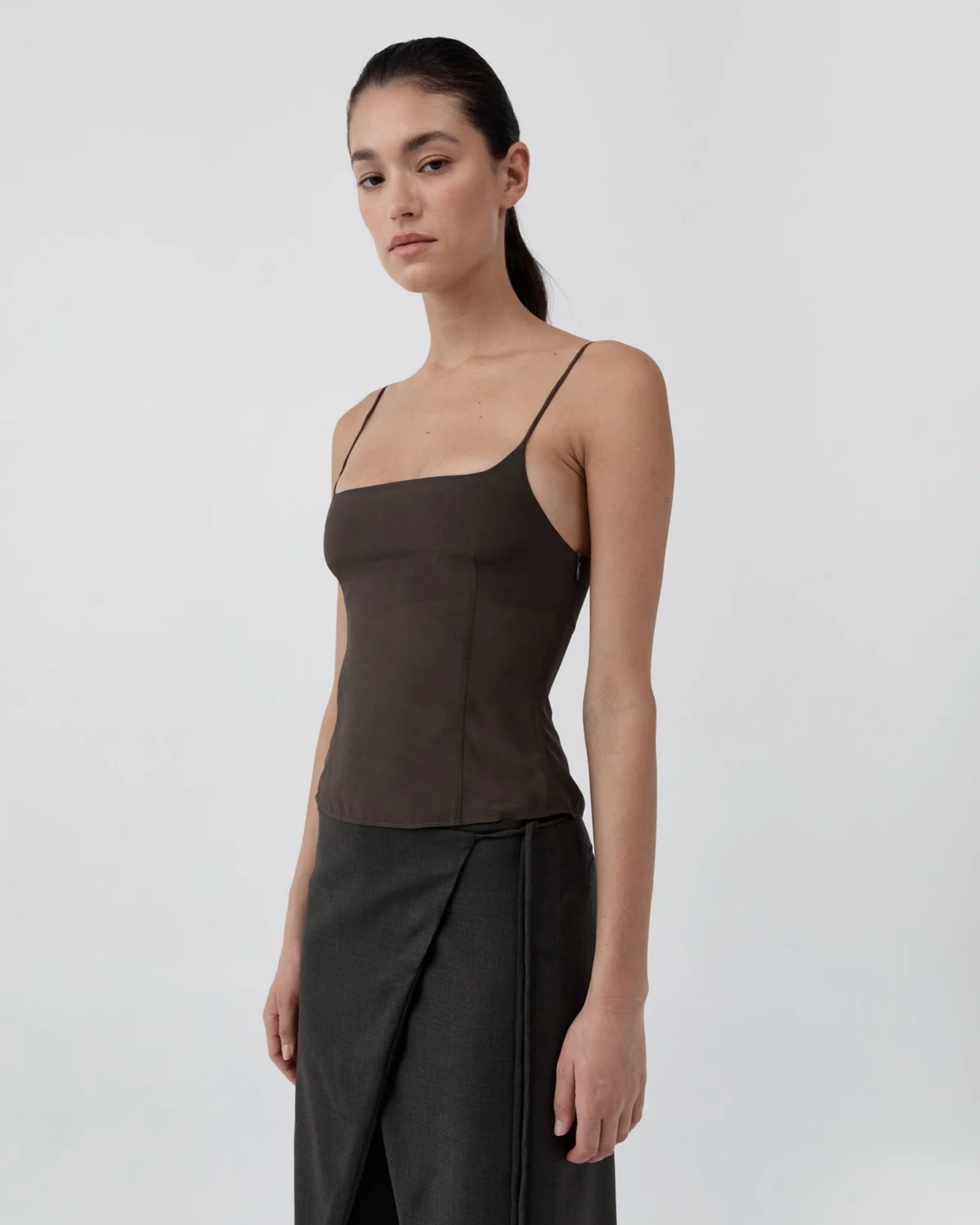Soft Rib Tank Top in Ivory
