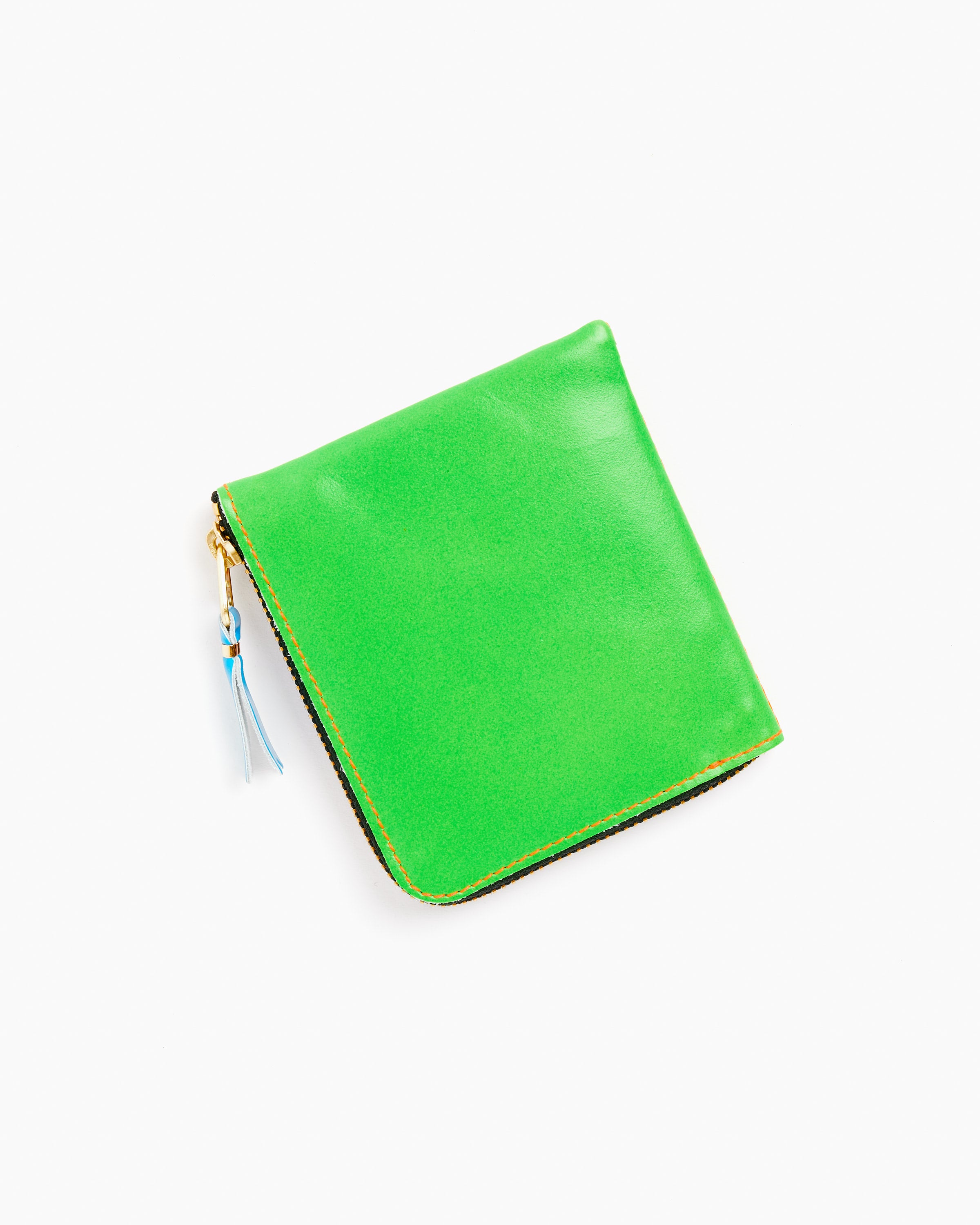 Super Fluo Half Zip Wallet in Green/Orange