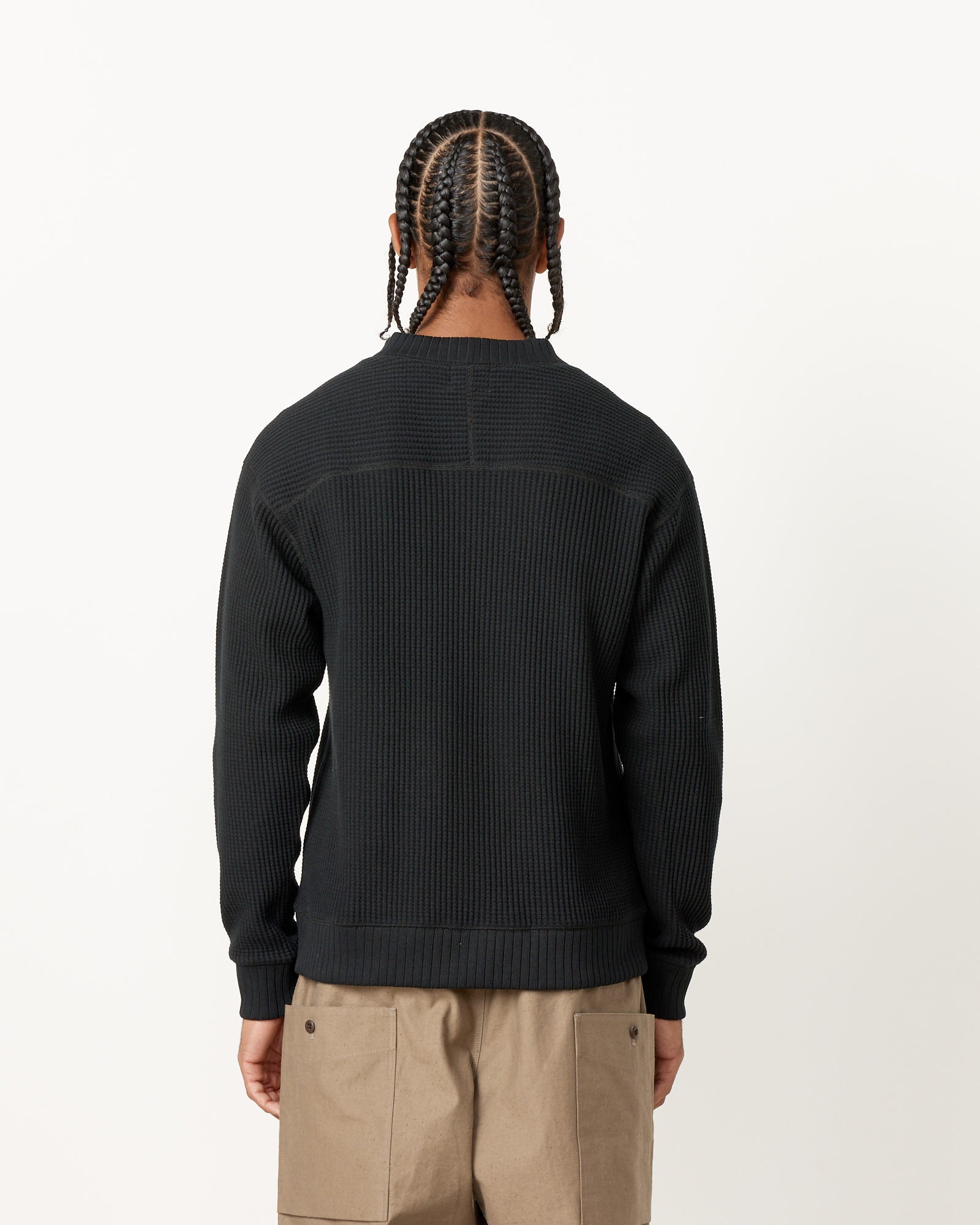 Waffle Midneck in Black