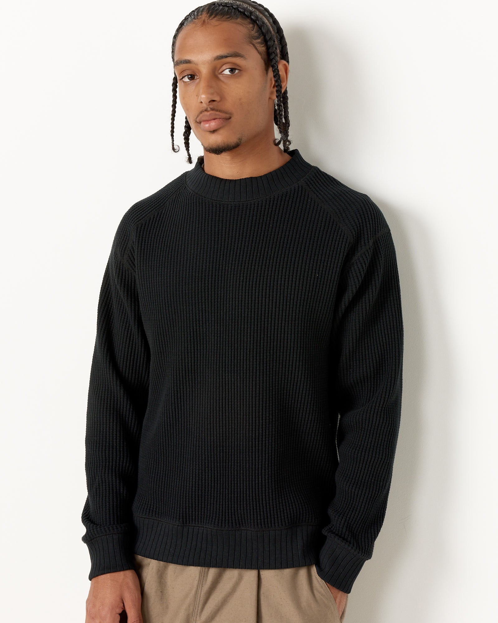 Waffle Midneck in Black – Mohawk General Store