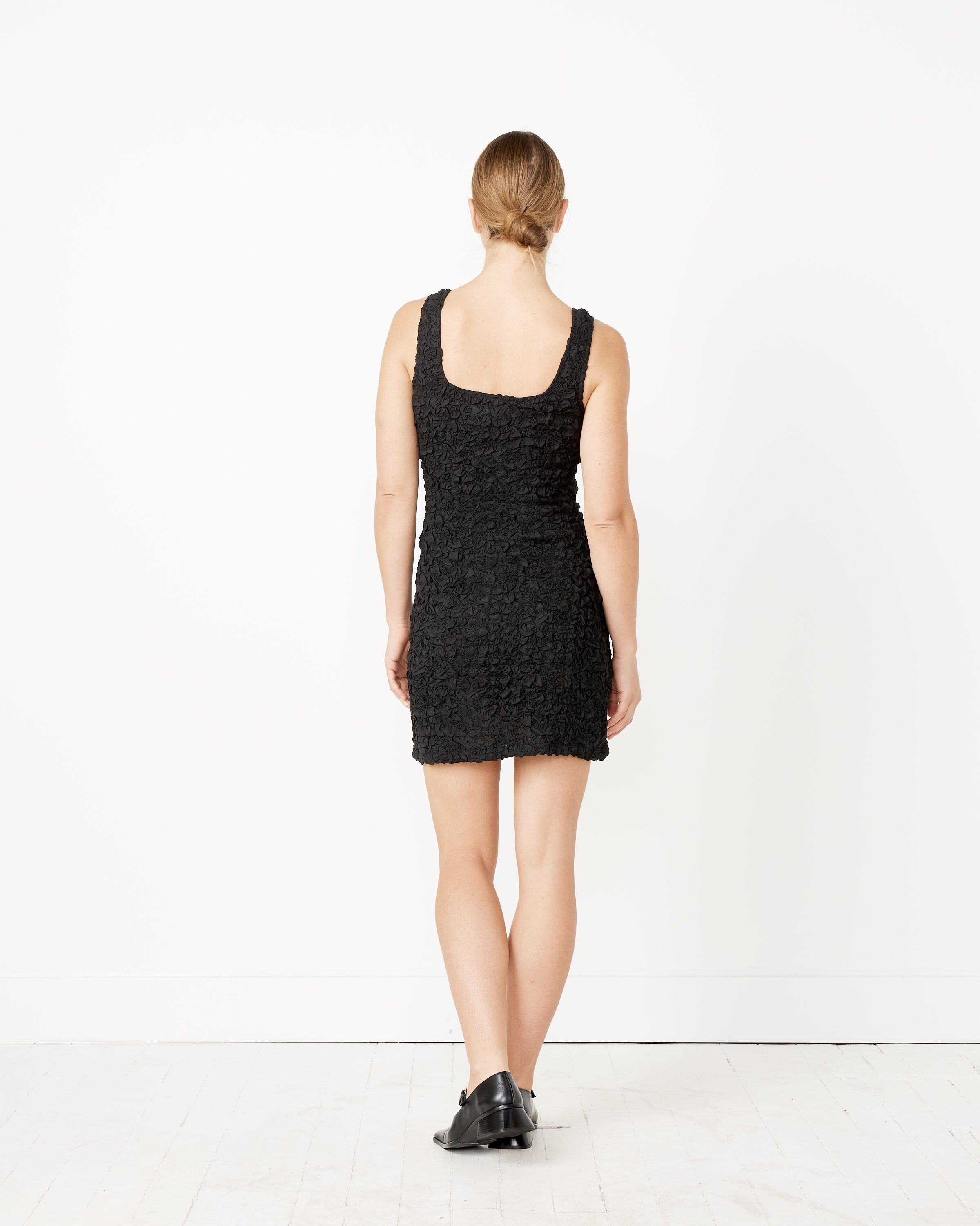 Popcorn Laura Midi Dress in Black