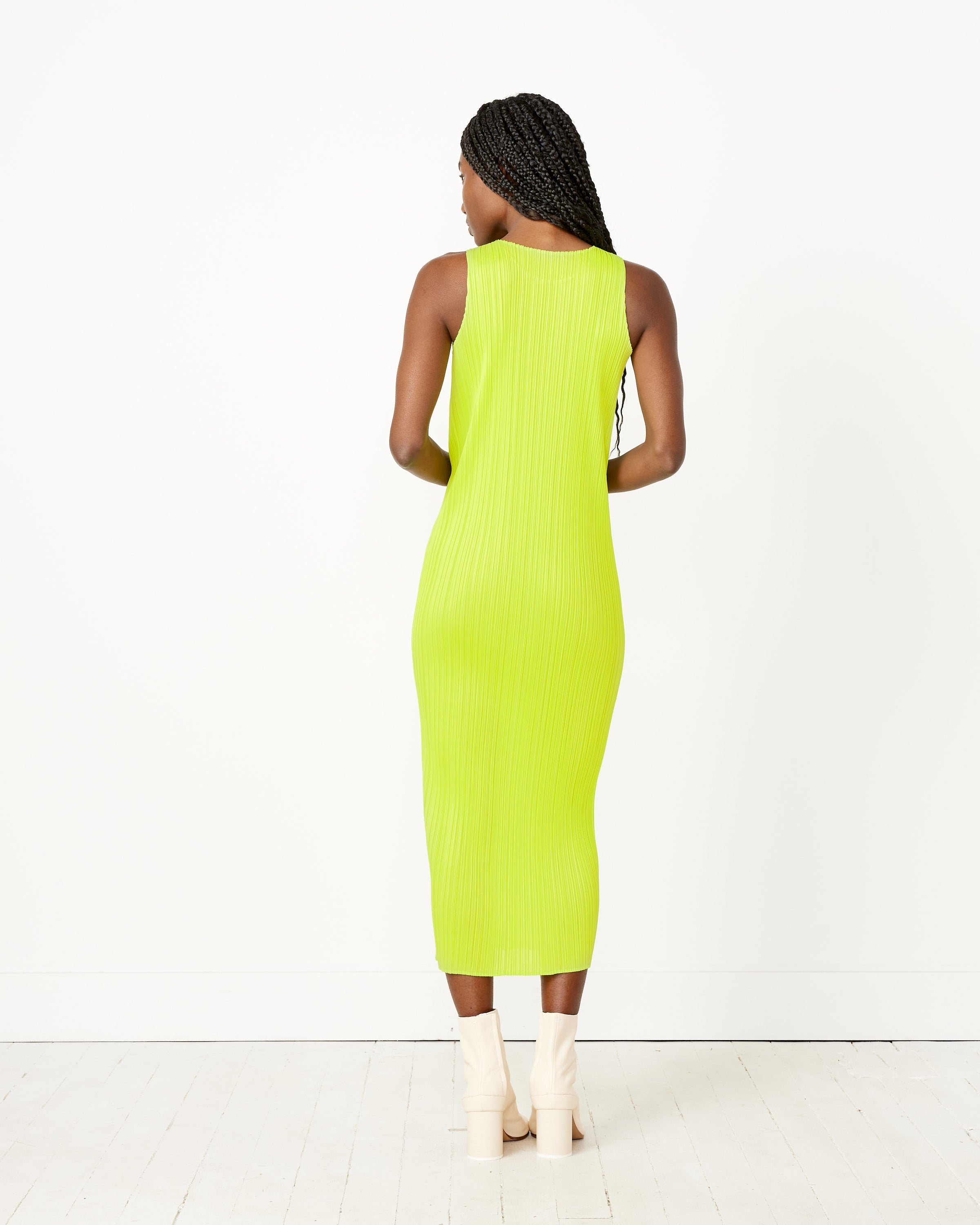 Colorful Basics 3 Dress in Yellow Green