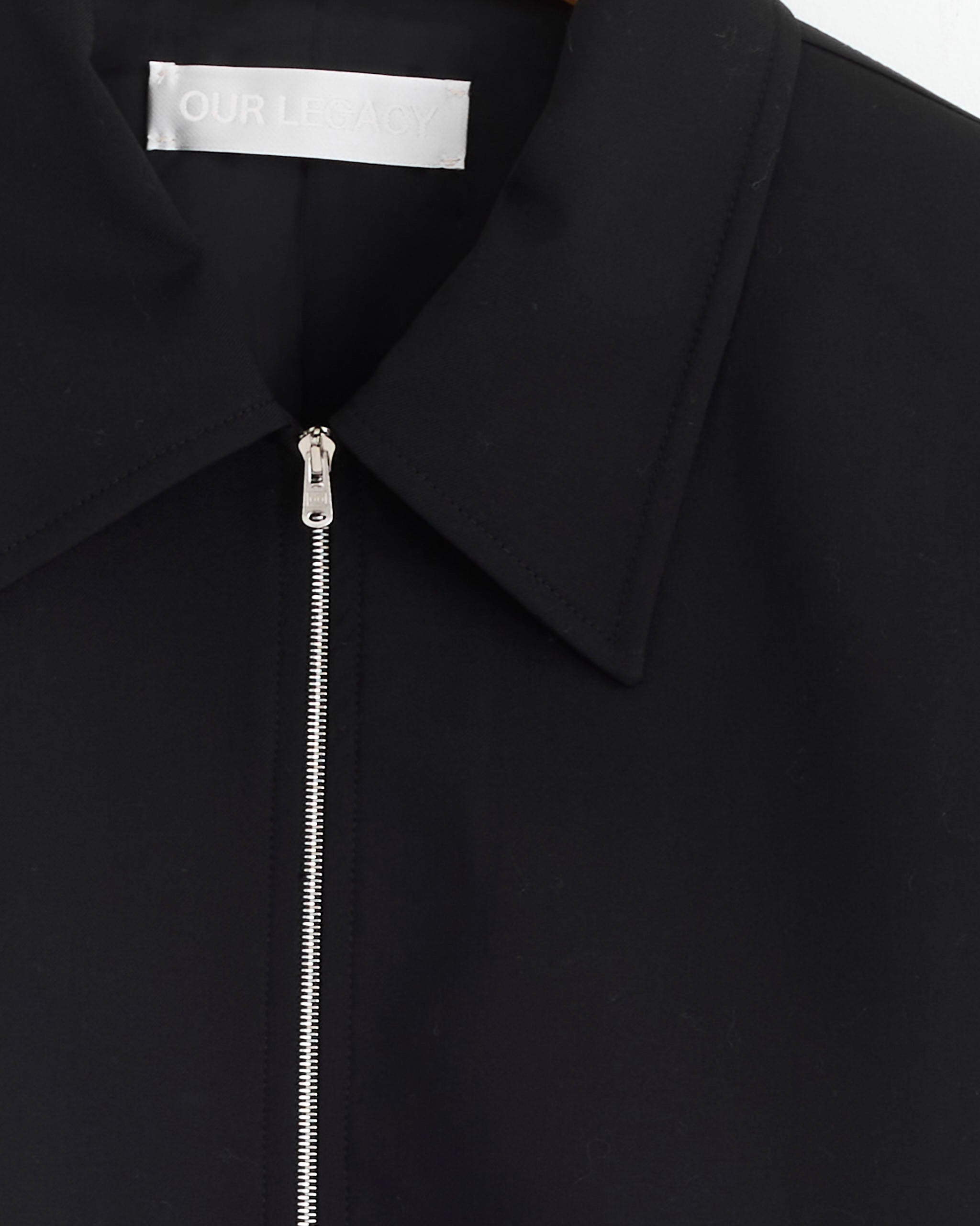 Mini Jacket in Black Worsted Wool - Black Worsted Wool / 50 (247657)