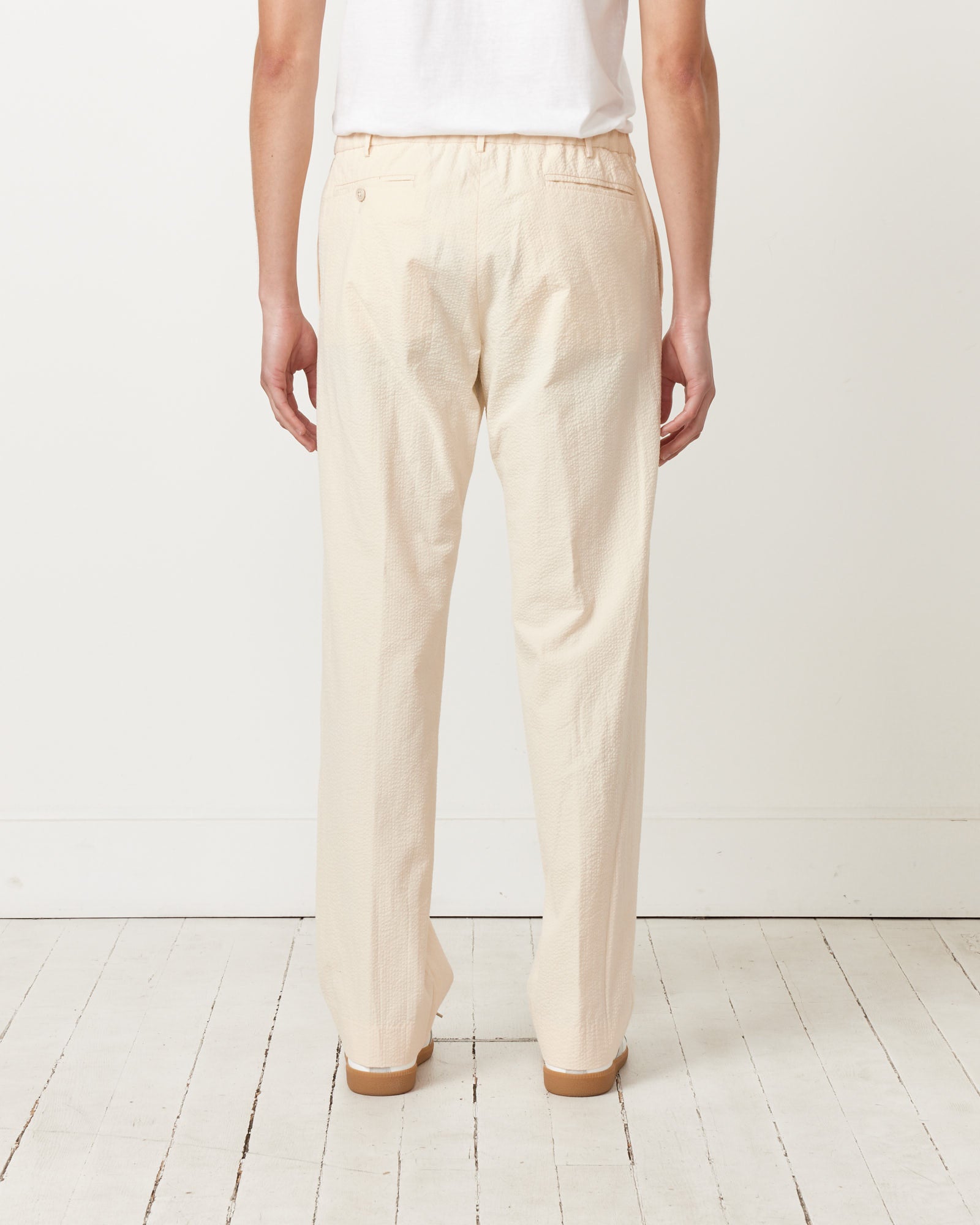 West Coast Seersucker Pant in Cream - Cream / M (249057)