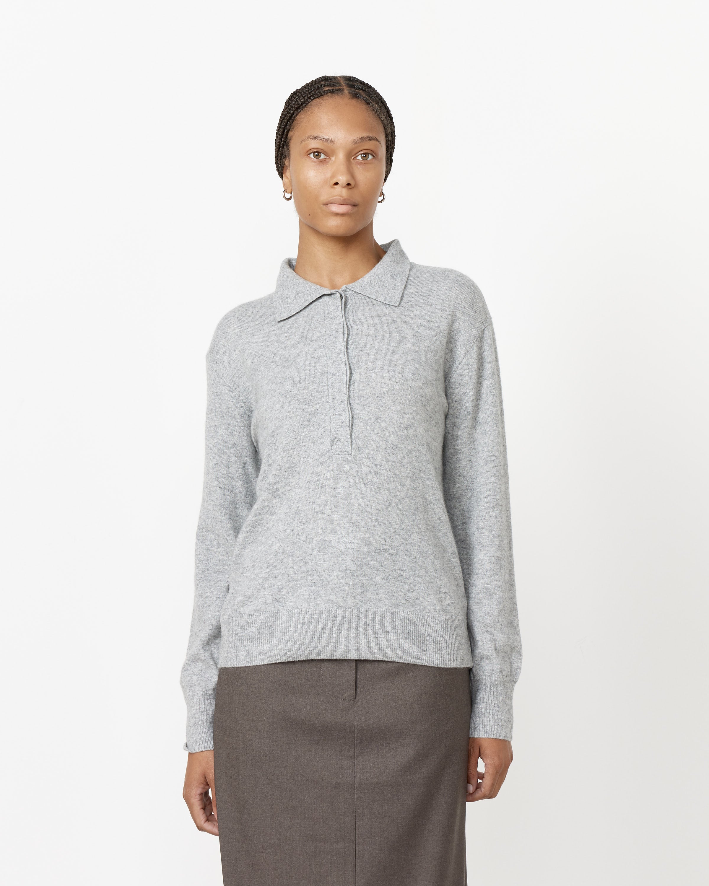 Cashmere Blend Polo Sweater