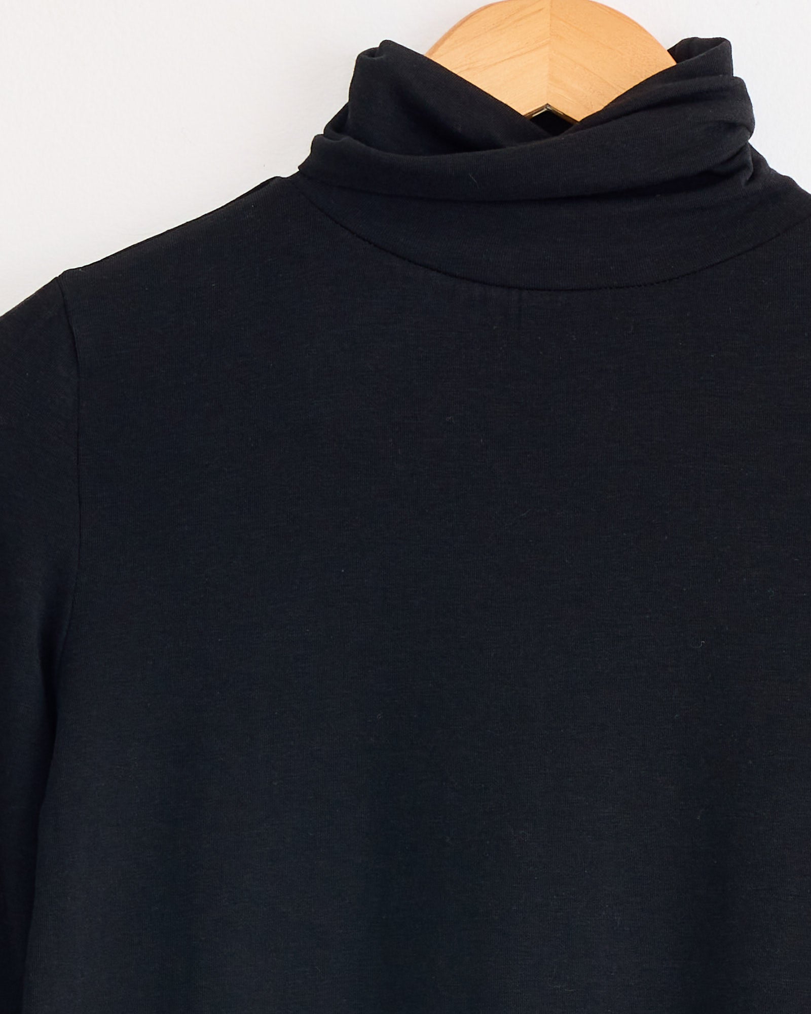 Roll Neck Jersey Top in Black - Black / S (250257)