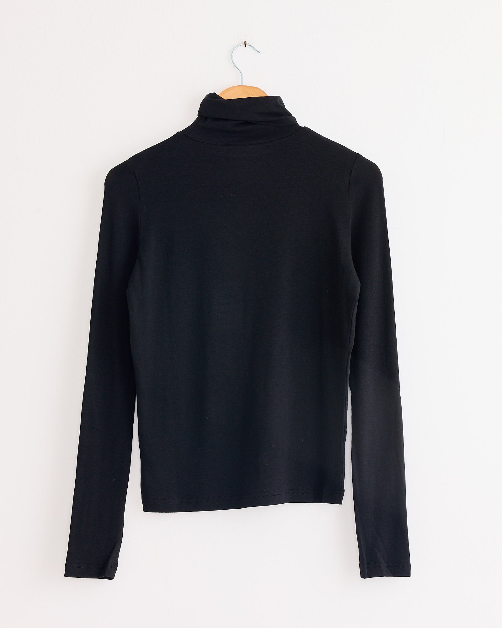 Roll Neck Jersey Top in Black - Black / S (250257)