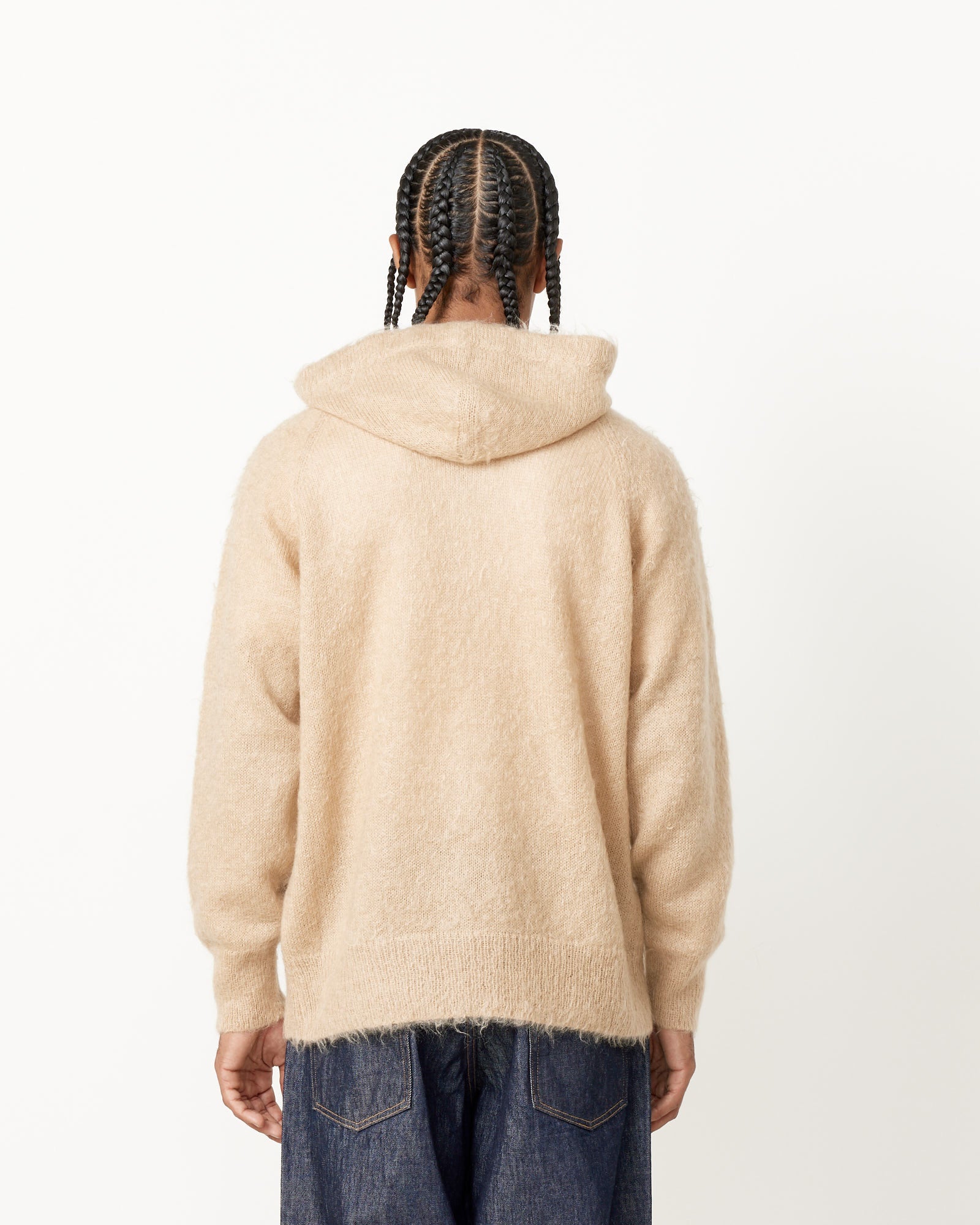 Brushed Mohair Knit Hoodie
