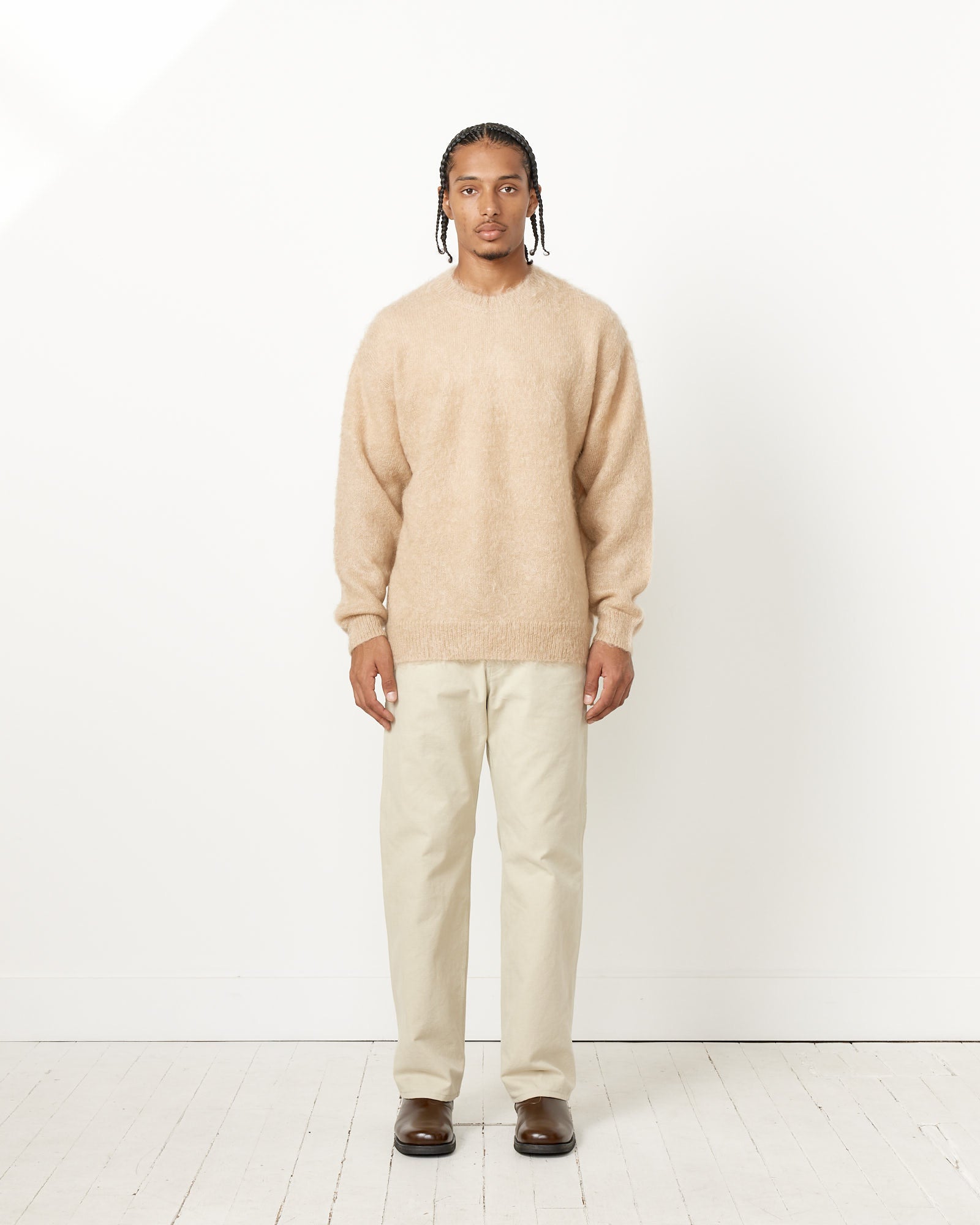 Brushed Mohair Knit Pullover