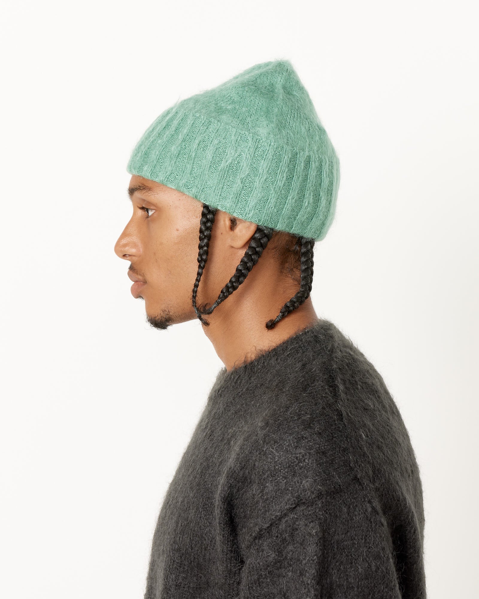 Brushed Mohair Knit Beanie