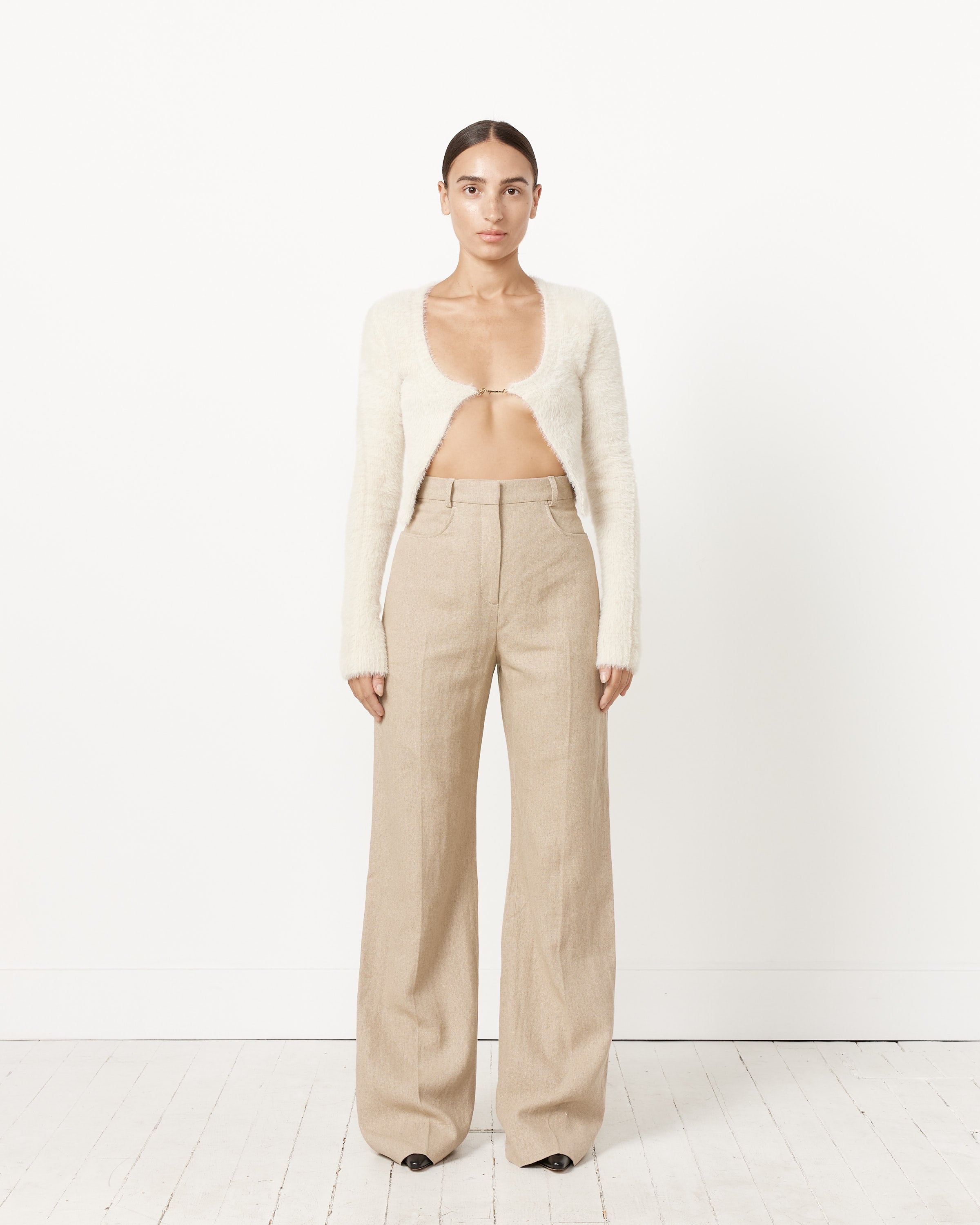 Le Pantalon Sauge Crepe High Rise Pants