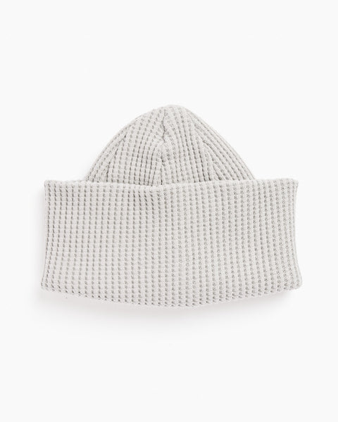 Waffle Knit Cap in Concrete in Mahogany