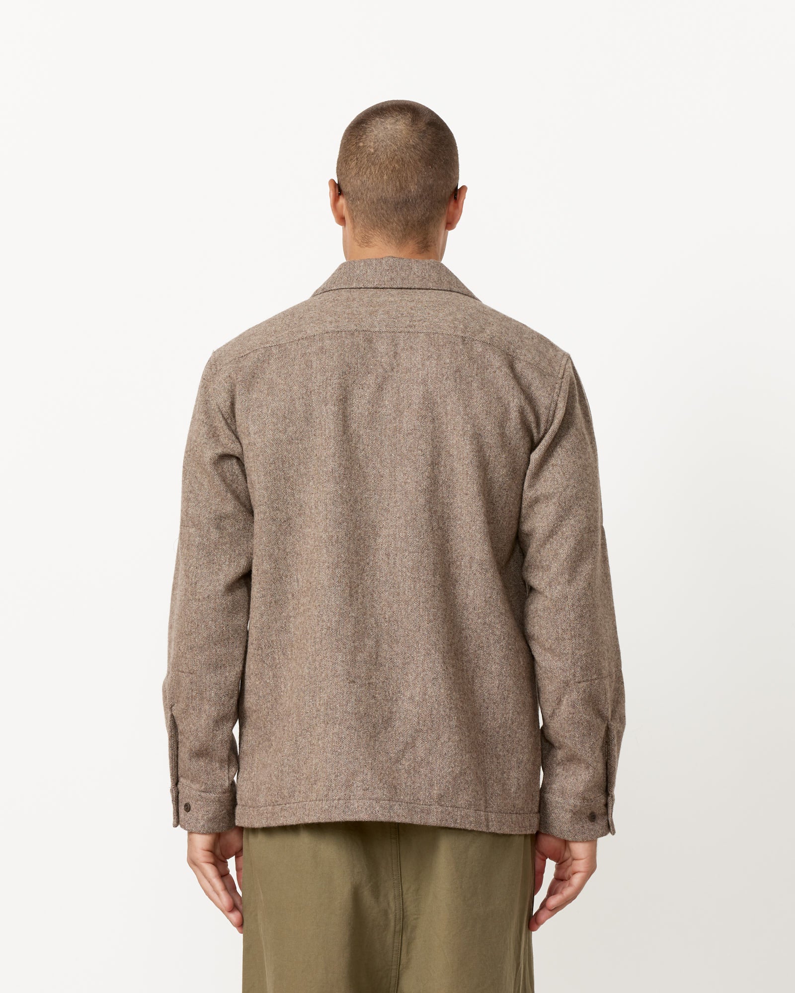 Recycled Wool Field Shirt in Brown in Charcoal