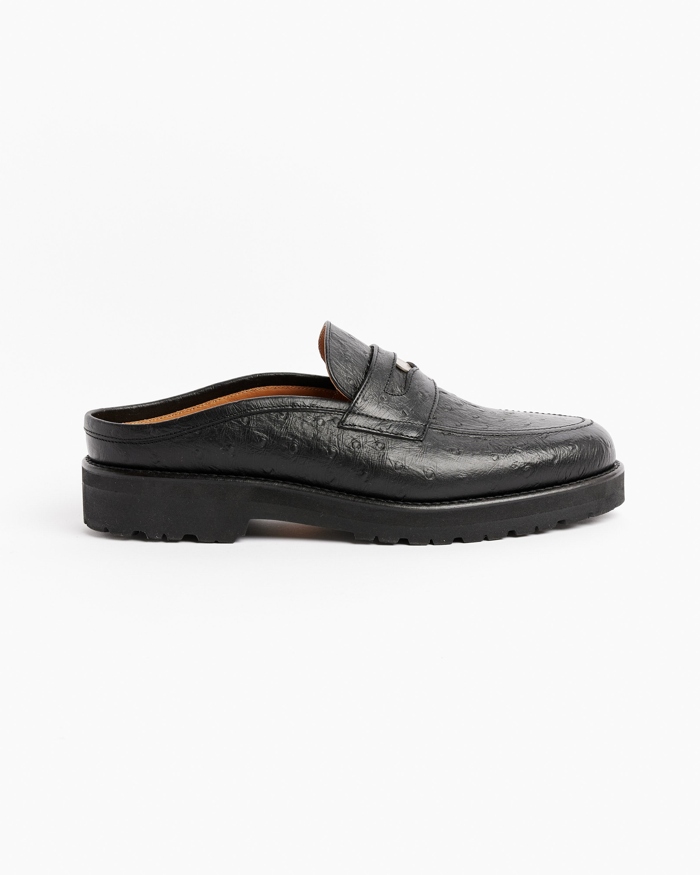 Coin Loafer Mule in Black