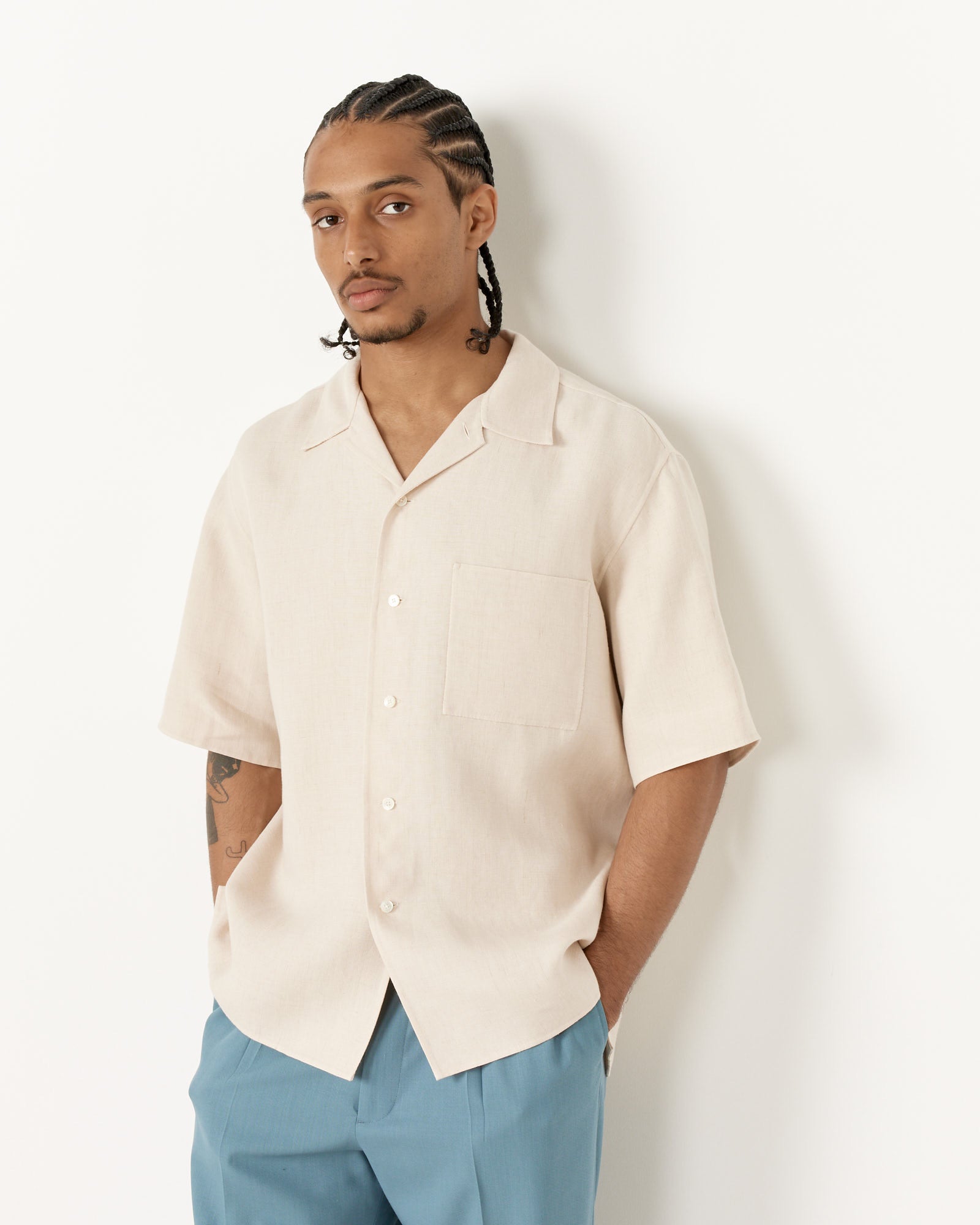 Hand Sewn Shirt in Ivory