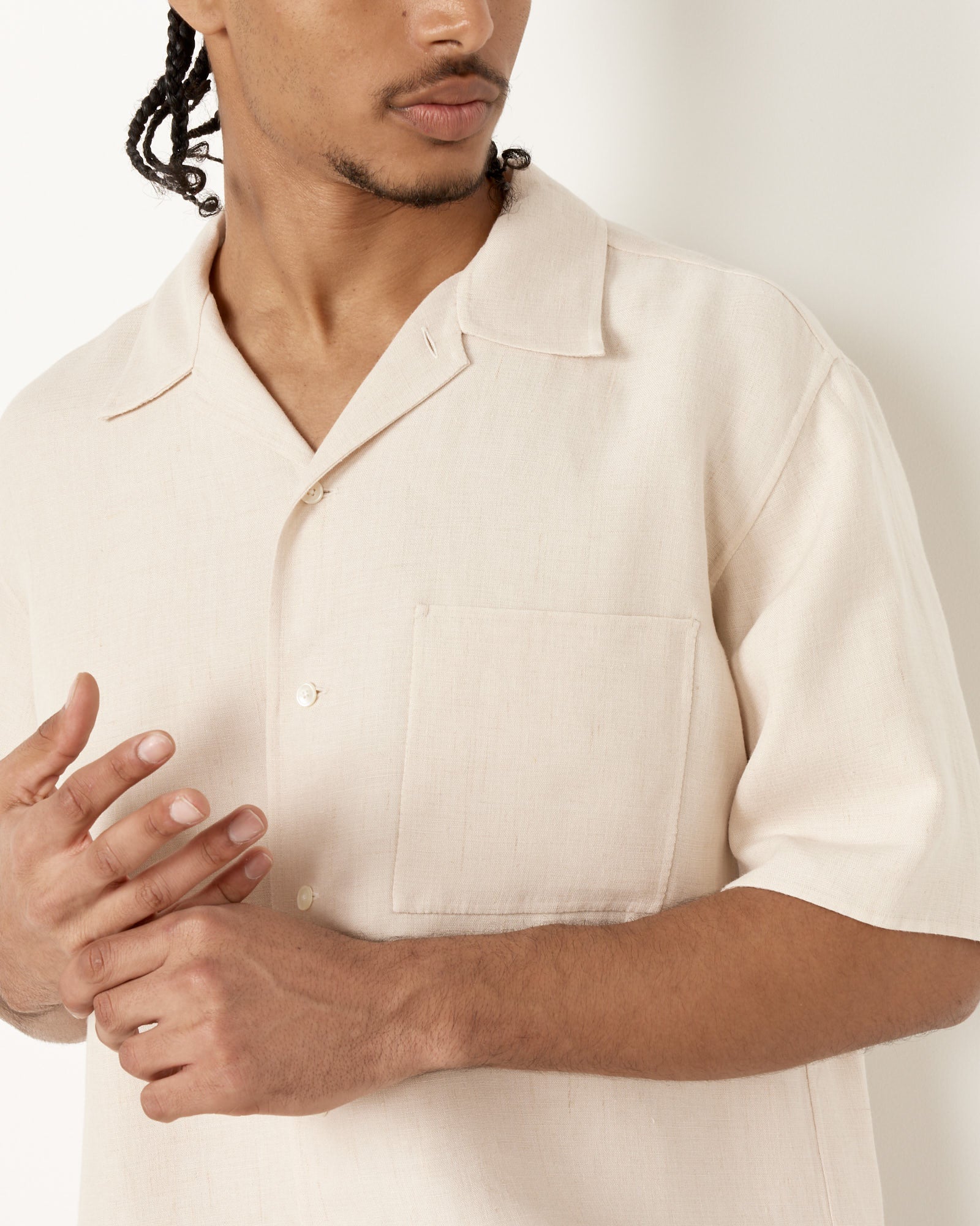 Hand Sewn Shirt in Ivory